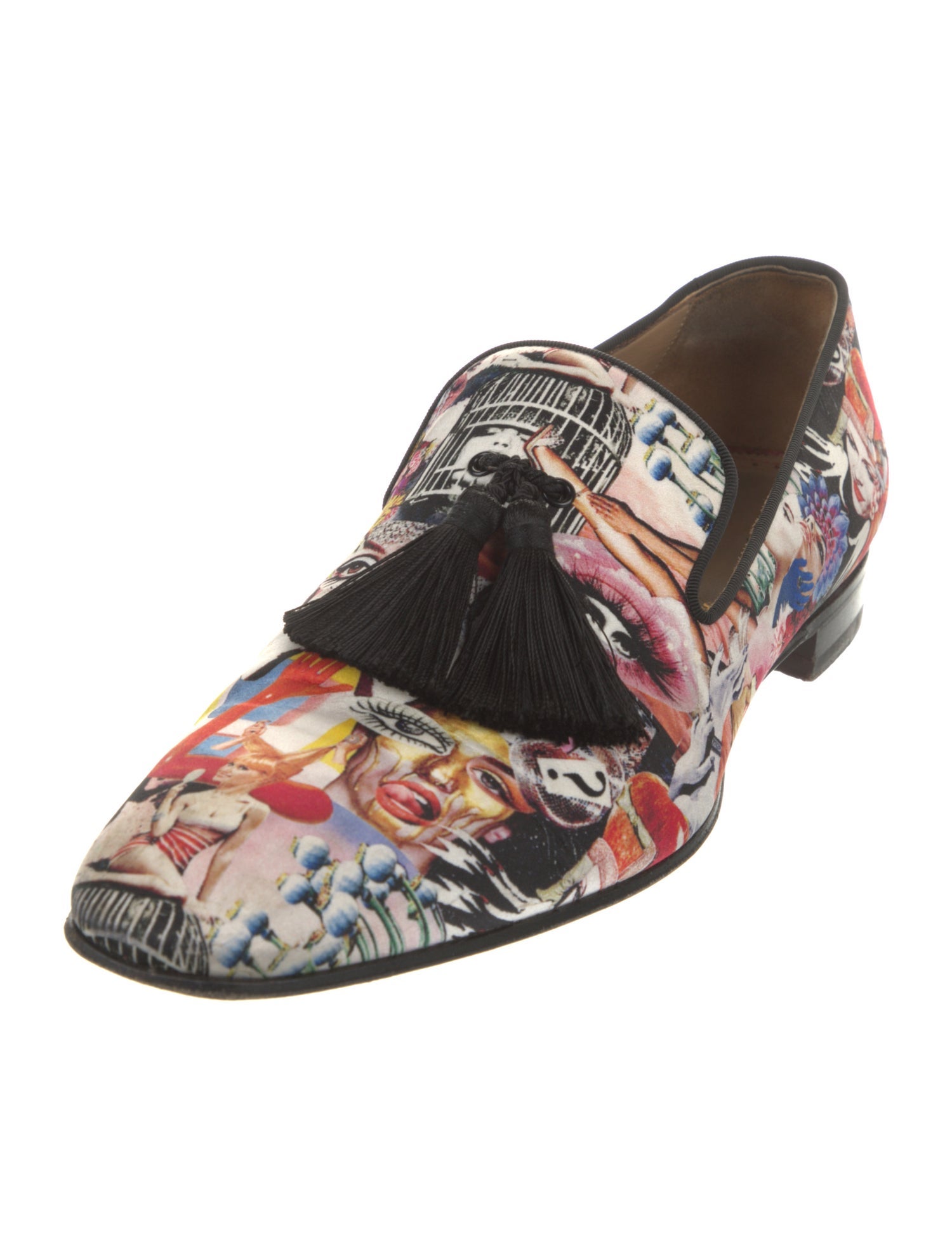 Christian Louboutin Satin Printed Moccasins