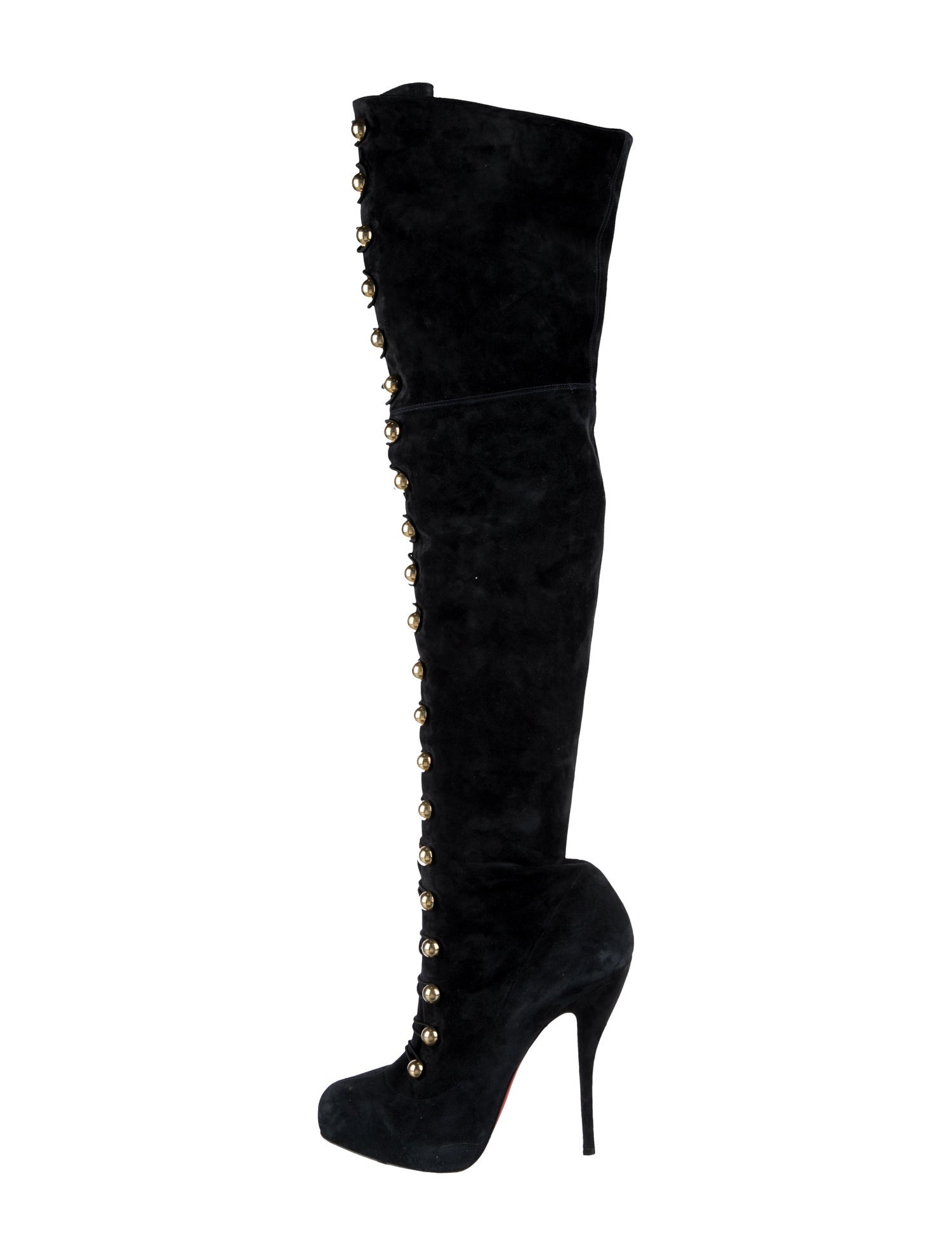 Christian Louboutin Suede Lace-Up Boots