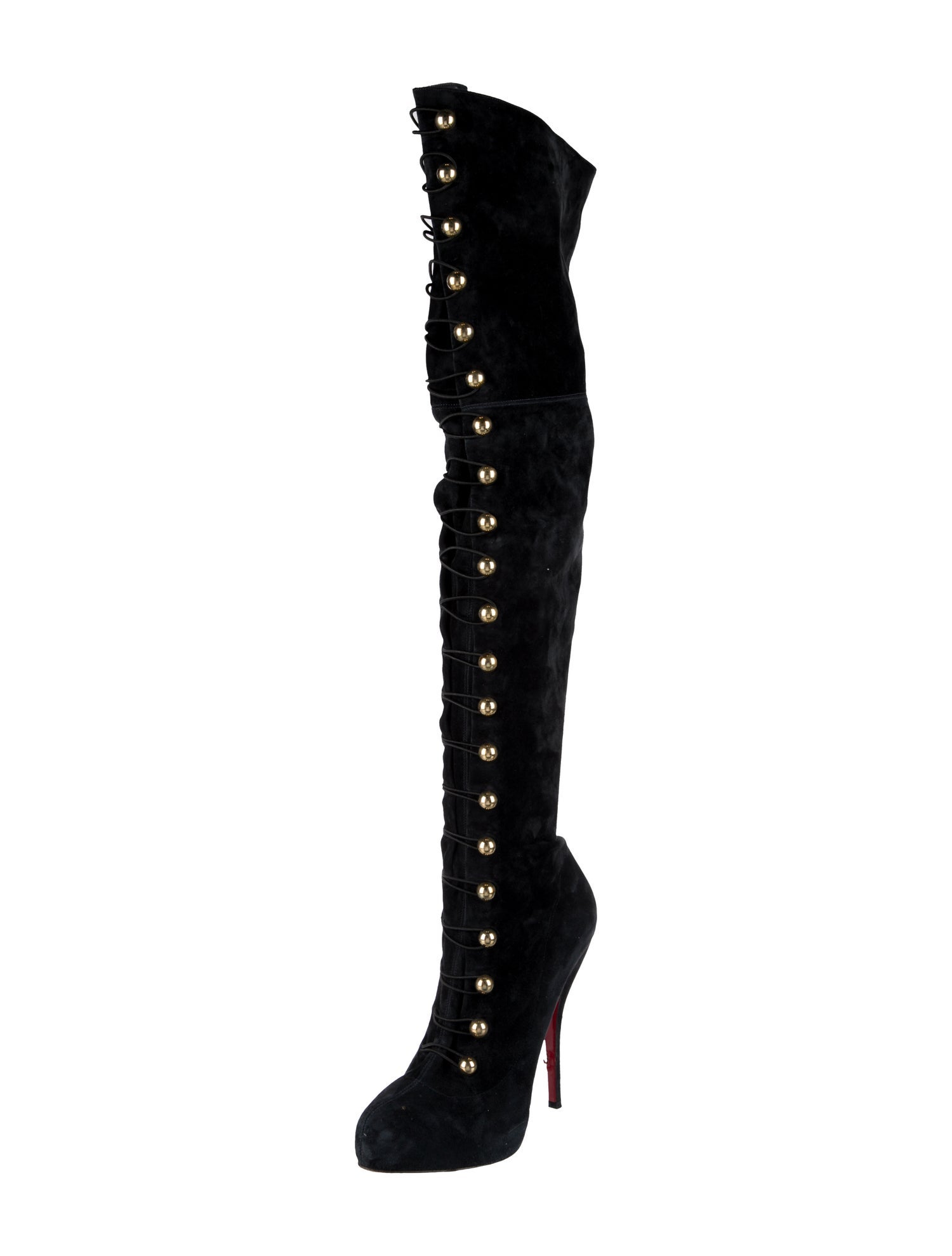 Christian Louboutin Suede Lace-Up Boots