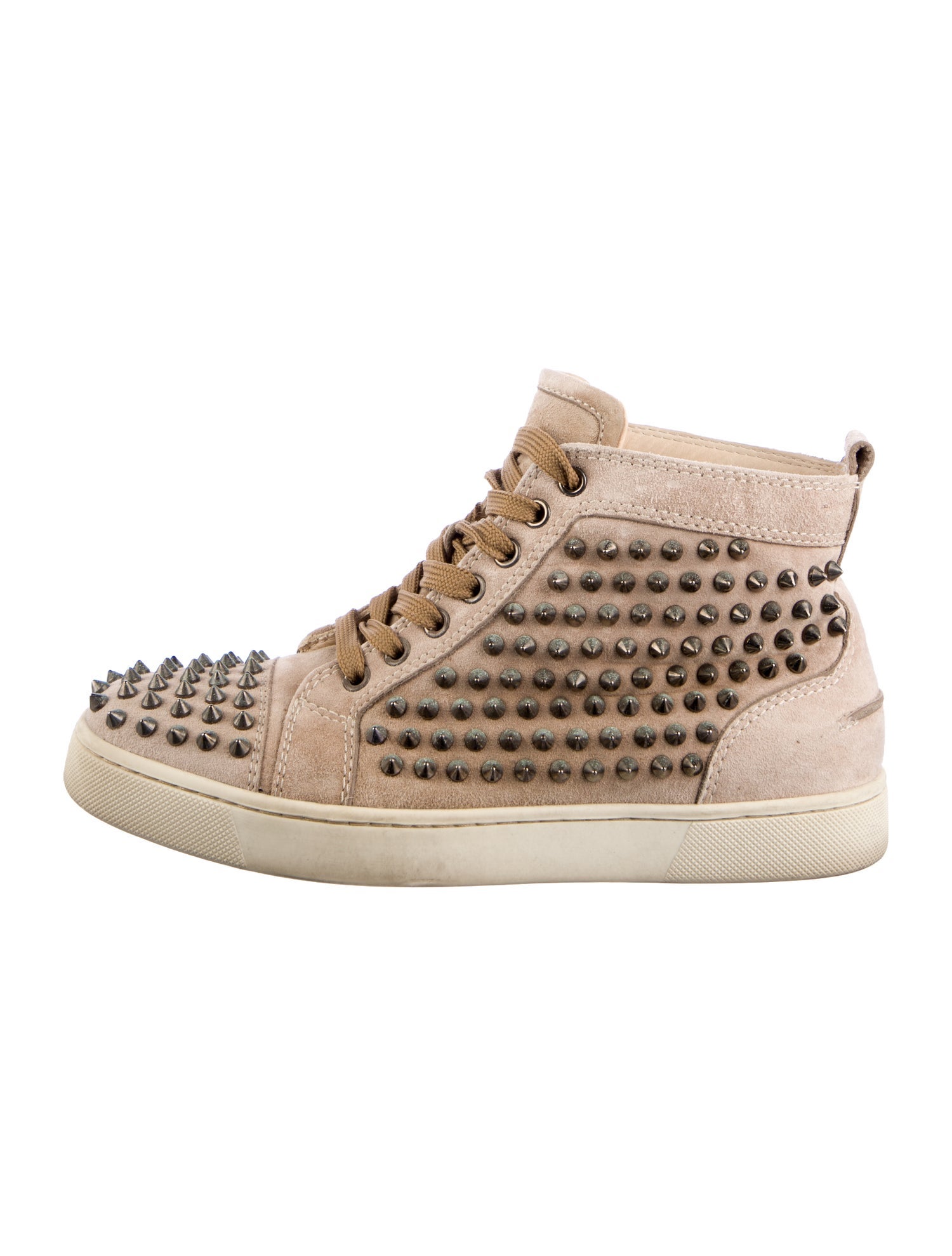 Christian Louboutin Spike Accents Suede Sneakers