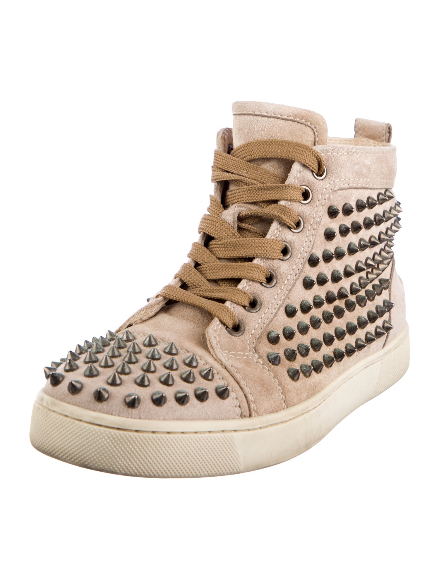 Christian Louboutin Spike Accents Suede Sneakers