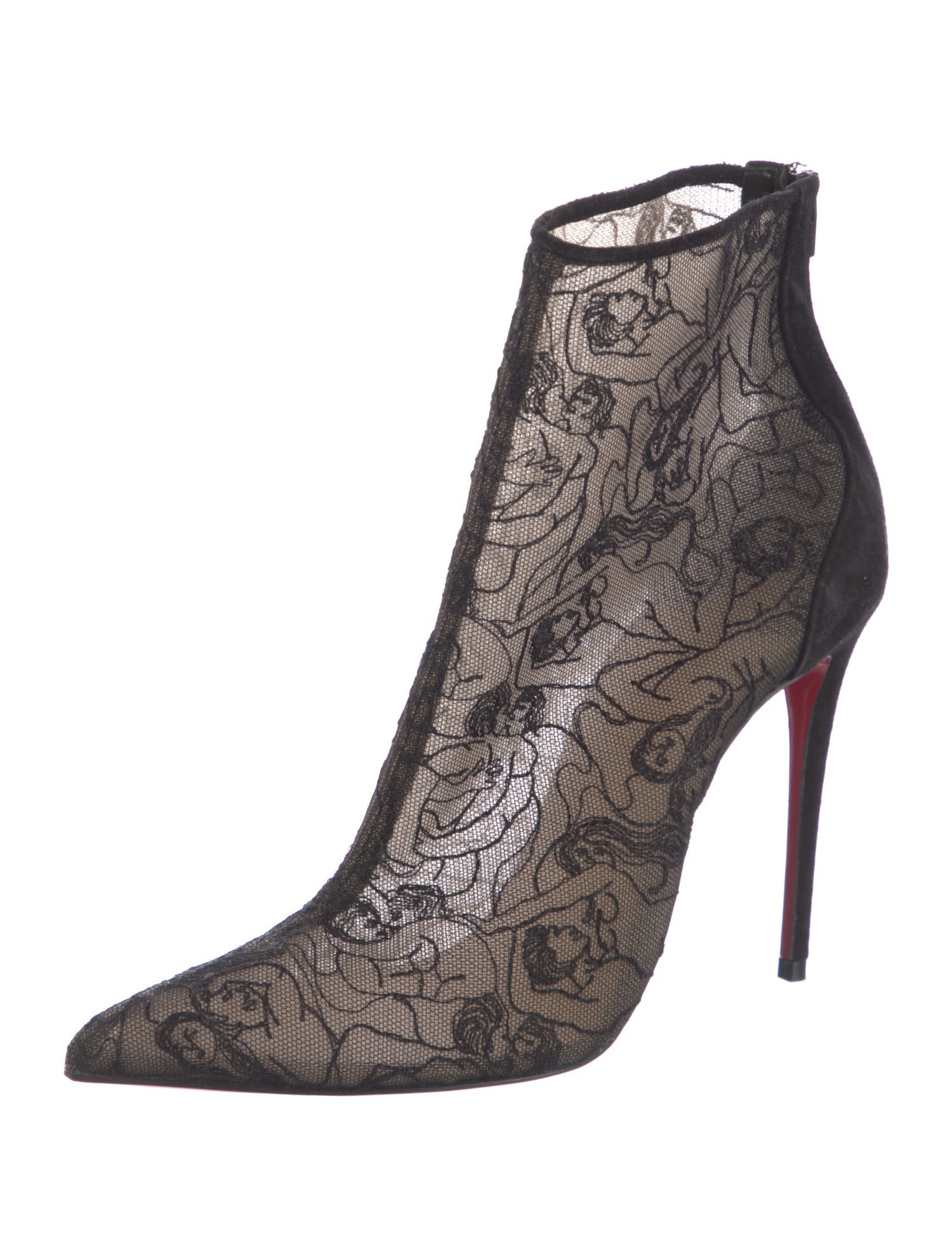Christian Louboutin Lace Lace Pattern Boots