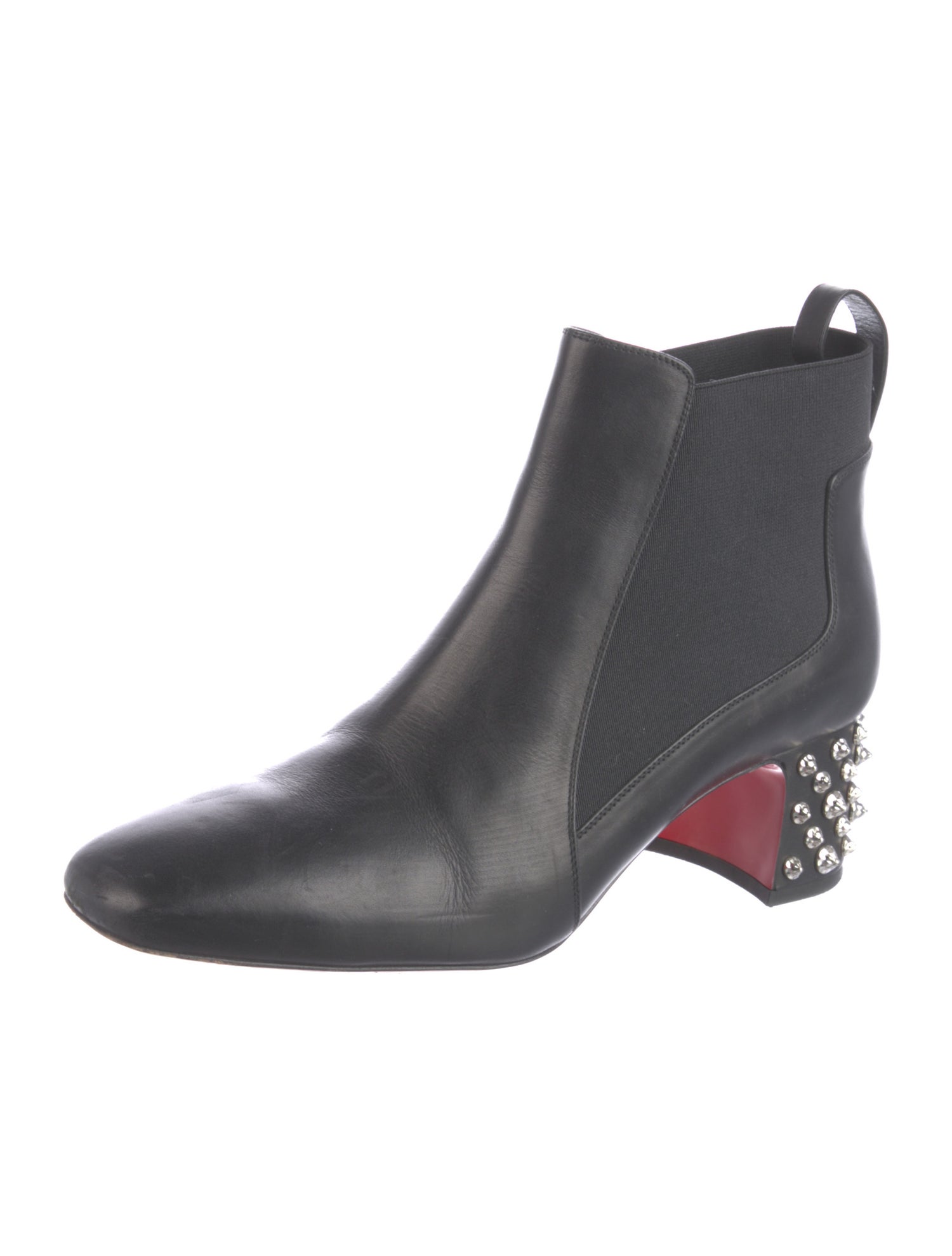 Christian Louboutin Spike Accents Leather Chelsea Boots