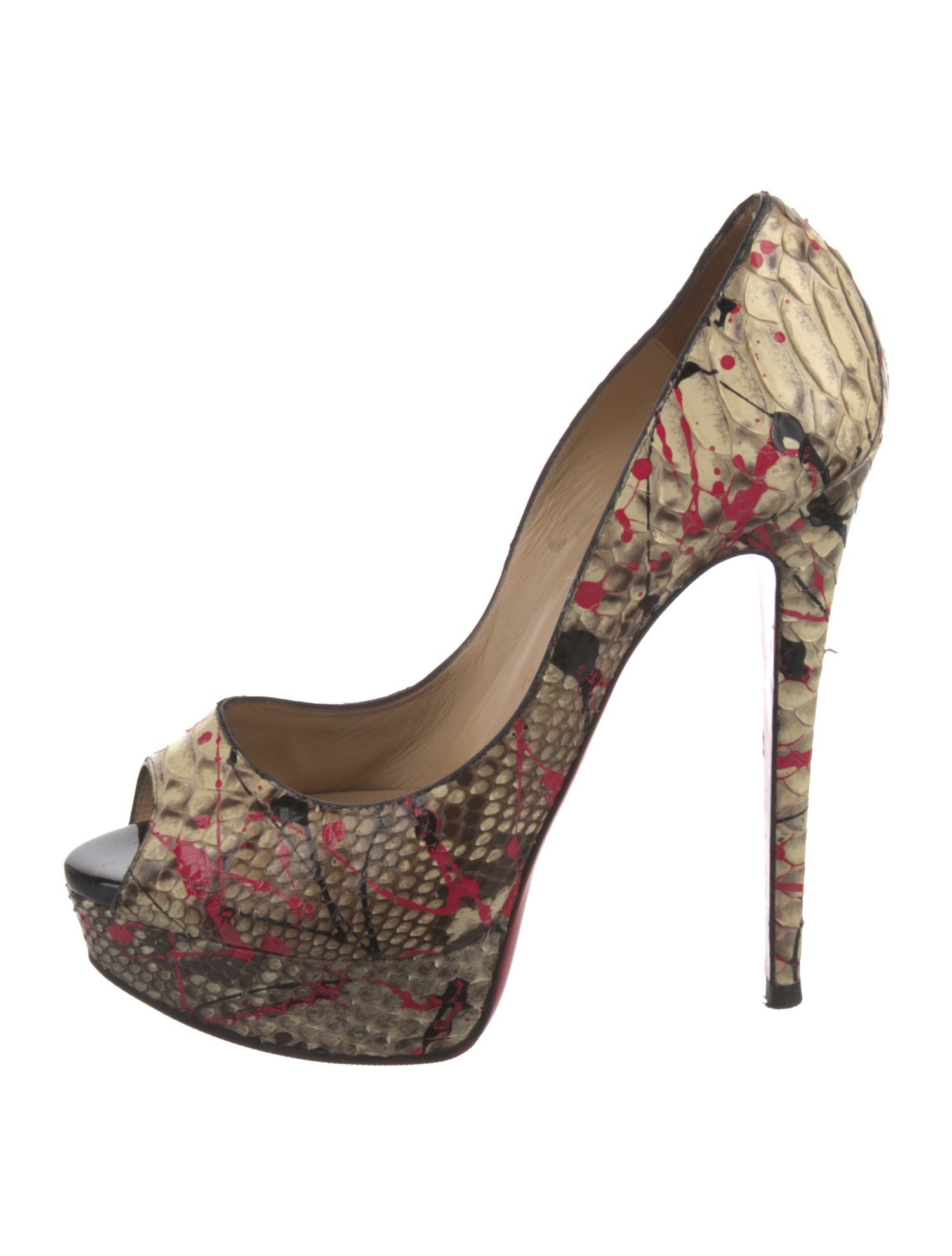 Christian Louboutin Snakeskin Animal Print Pumps
