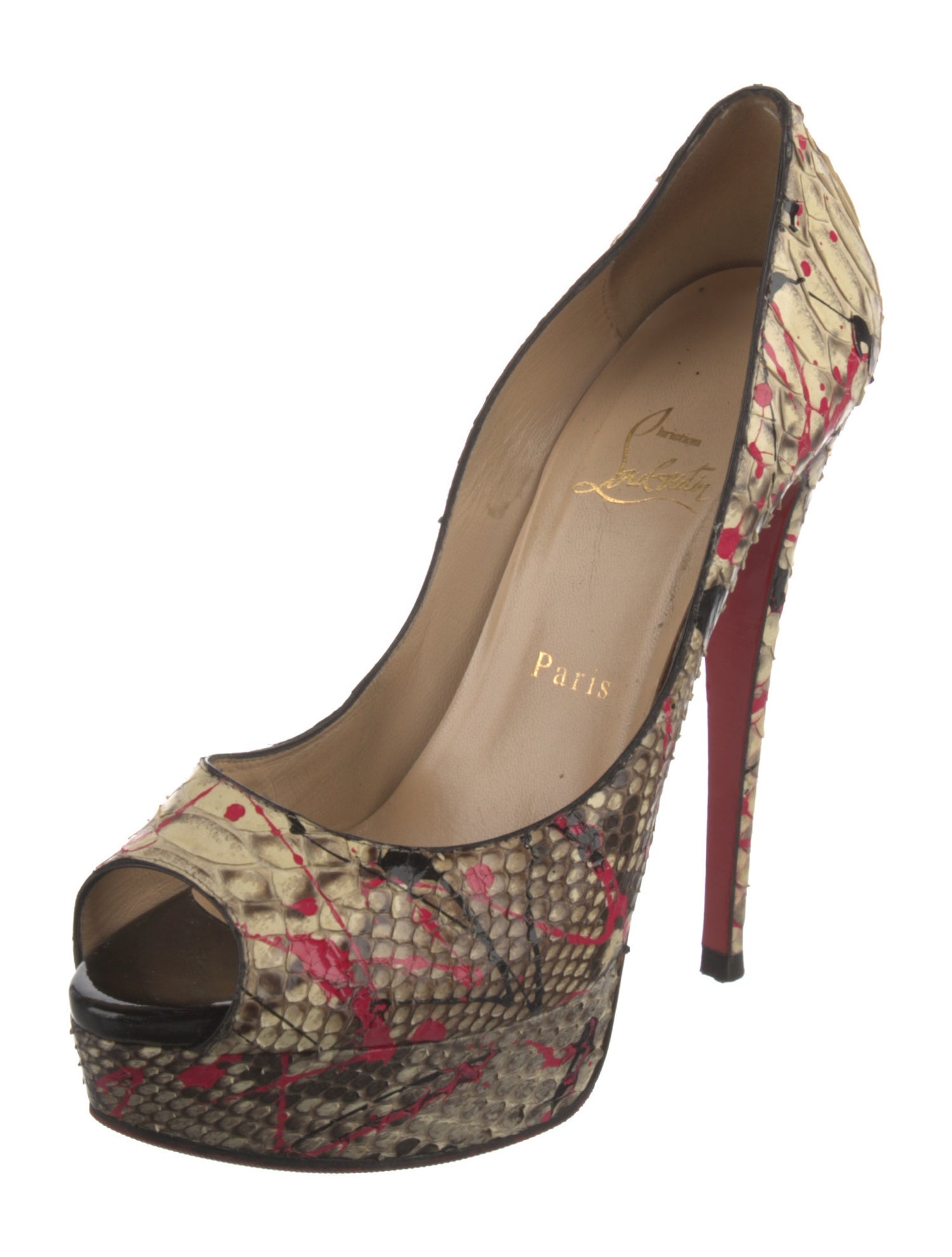 Christian Louboutin Snakeskin Animal Print Pumps
