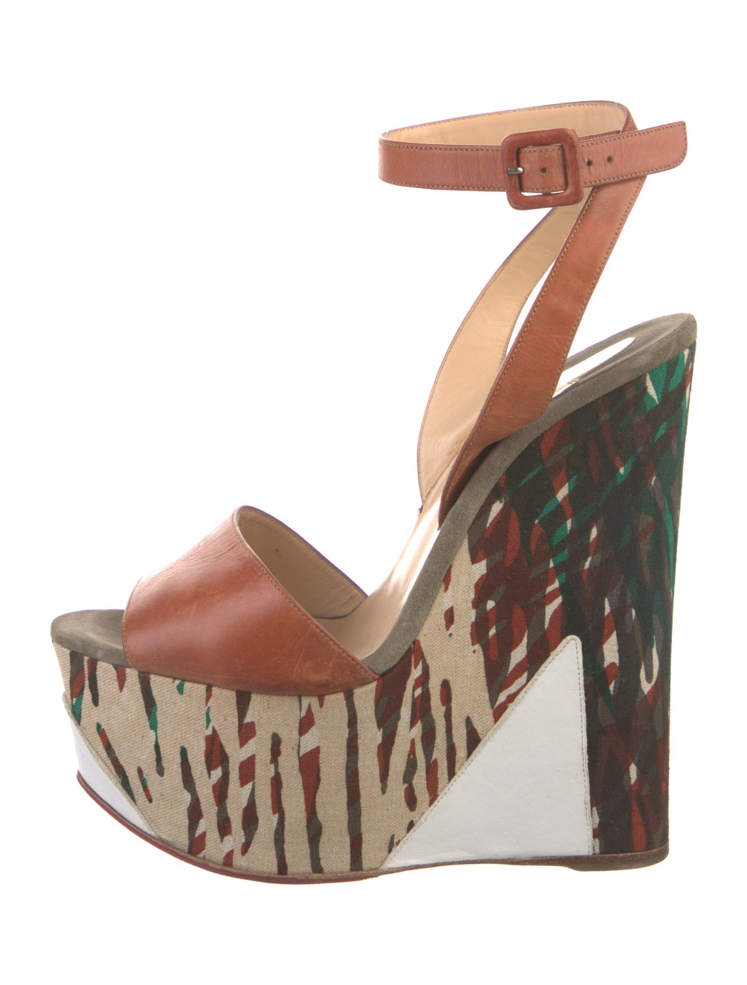 Christian Louboutin Leather Printed Sandals