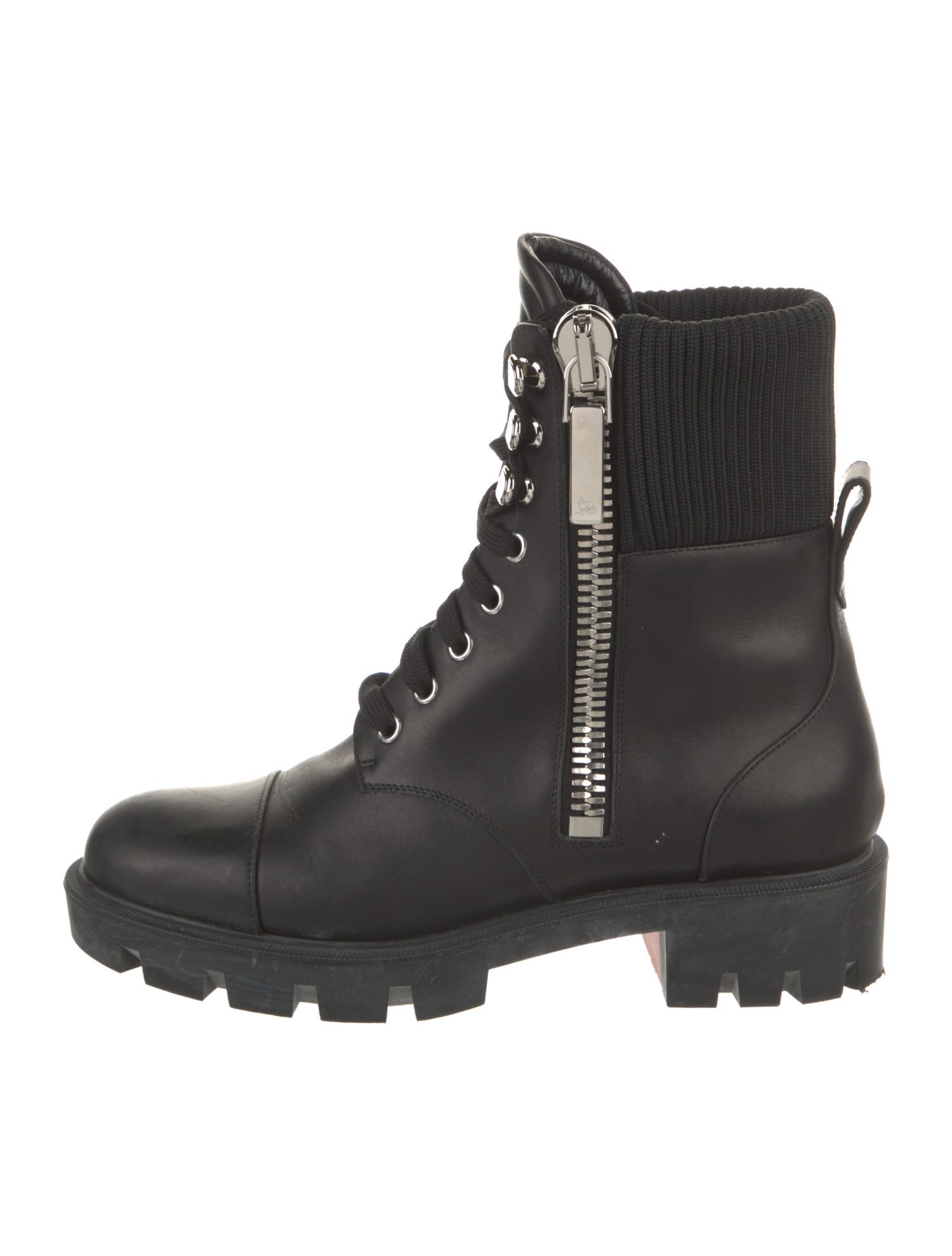 Christian Louboutin En Hiver Lug Leather Combat Boots