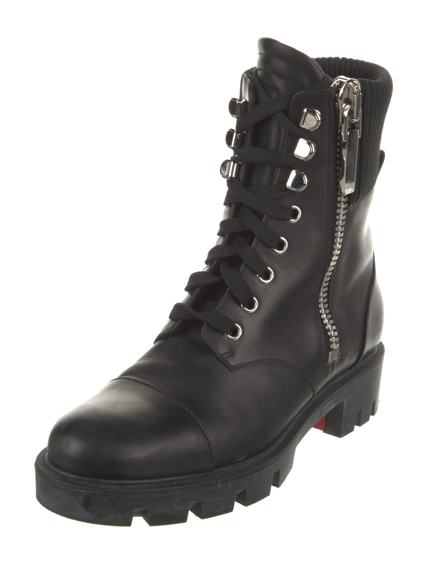 Christian Louboutin En Hiver Lug Leather Combat Boots