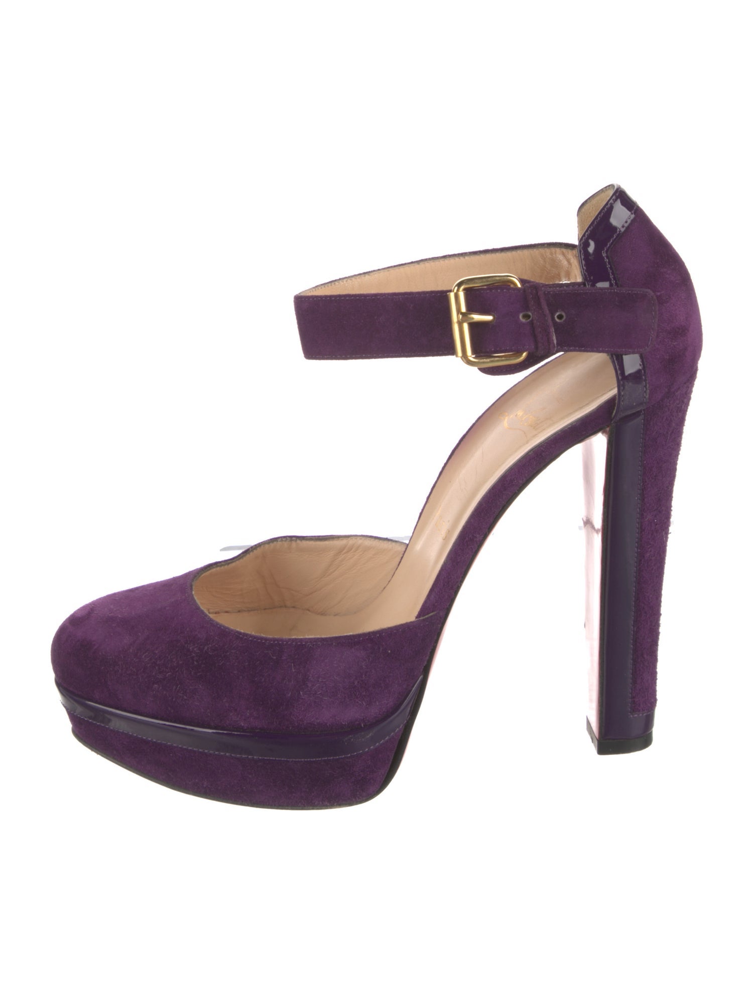 Christian Louboutin Suede Leather Trim Embellishment Pumps