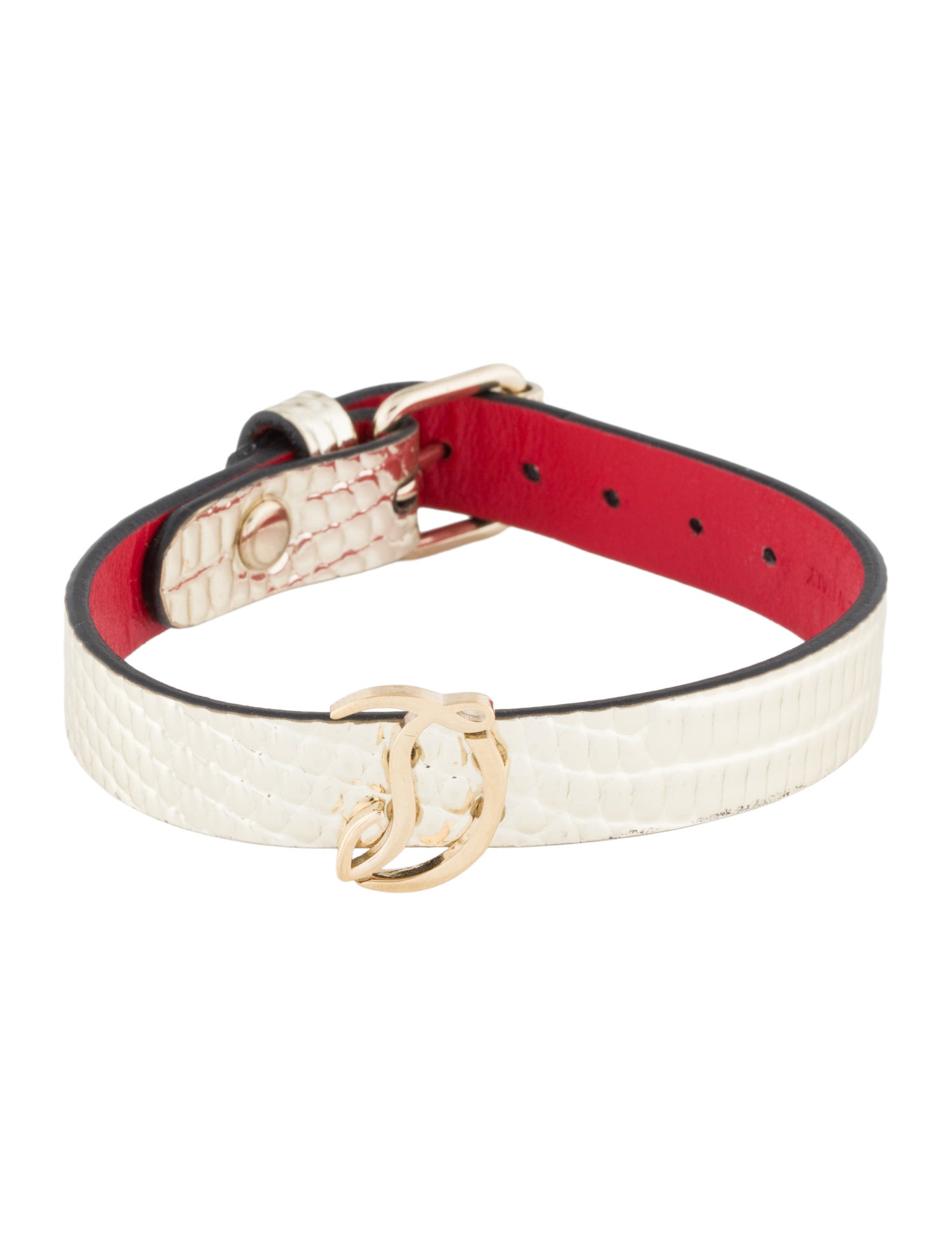 Christian Louboutin Leather CL Logo Wrap Bracelet