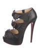 Christian Louboutin Leather Bow Accents Sandals