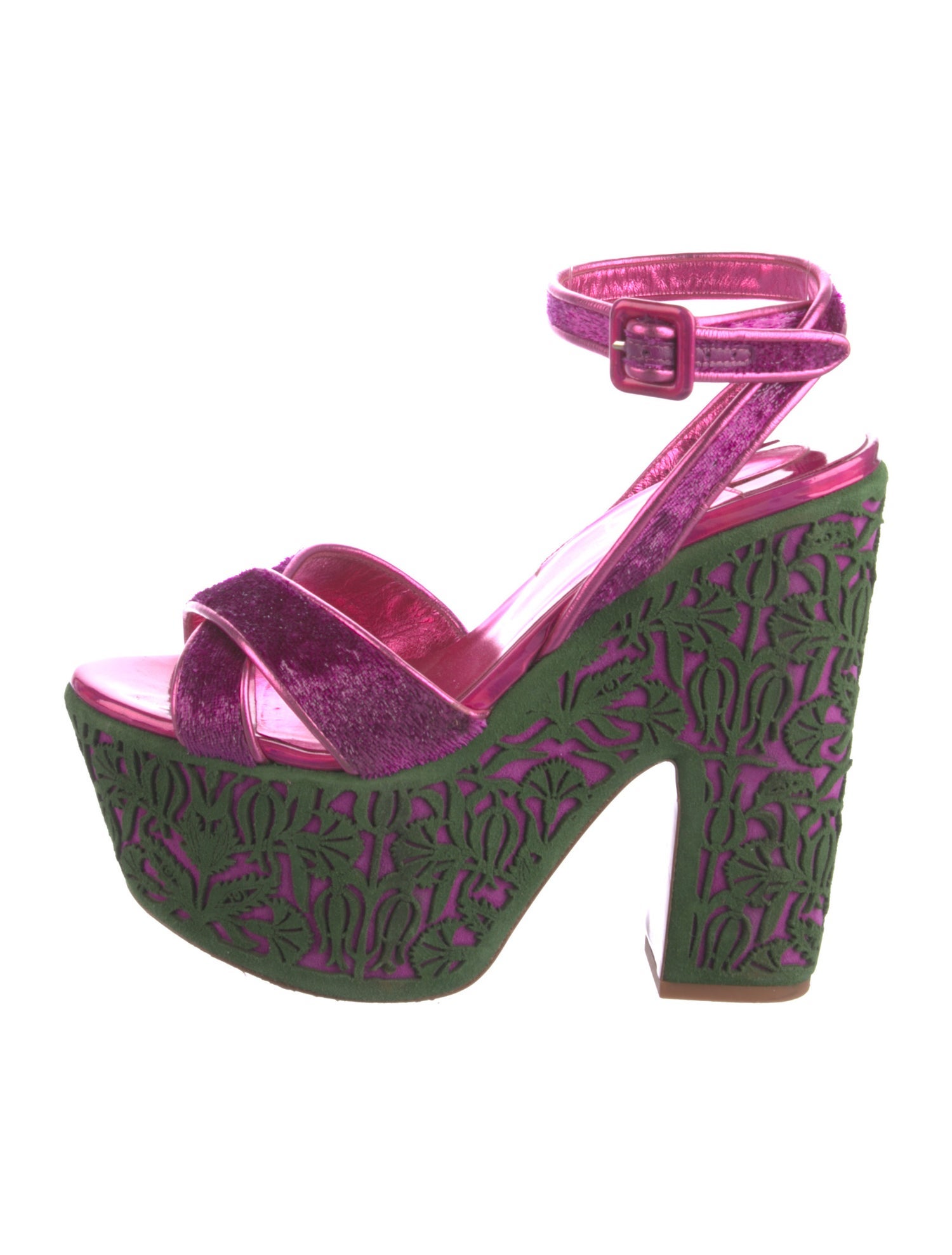 Christian Louboutin Velvet Printed Sandals