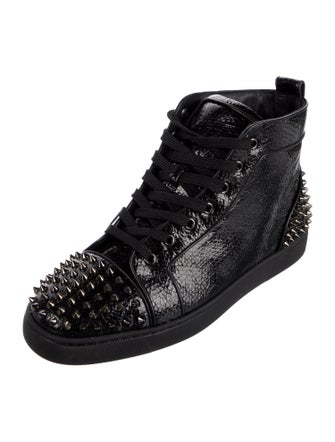 Christian Louboutin Rockstud Accents Patent Leather Sneakers