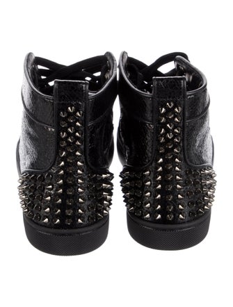 Christian Louboutin Rockstud Accents Patent Leather Sneakers
