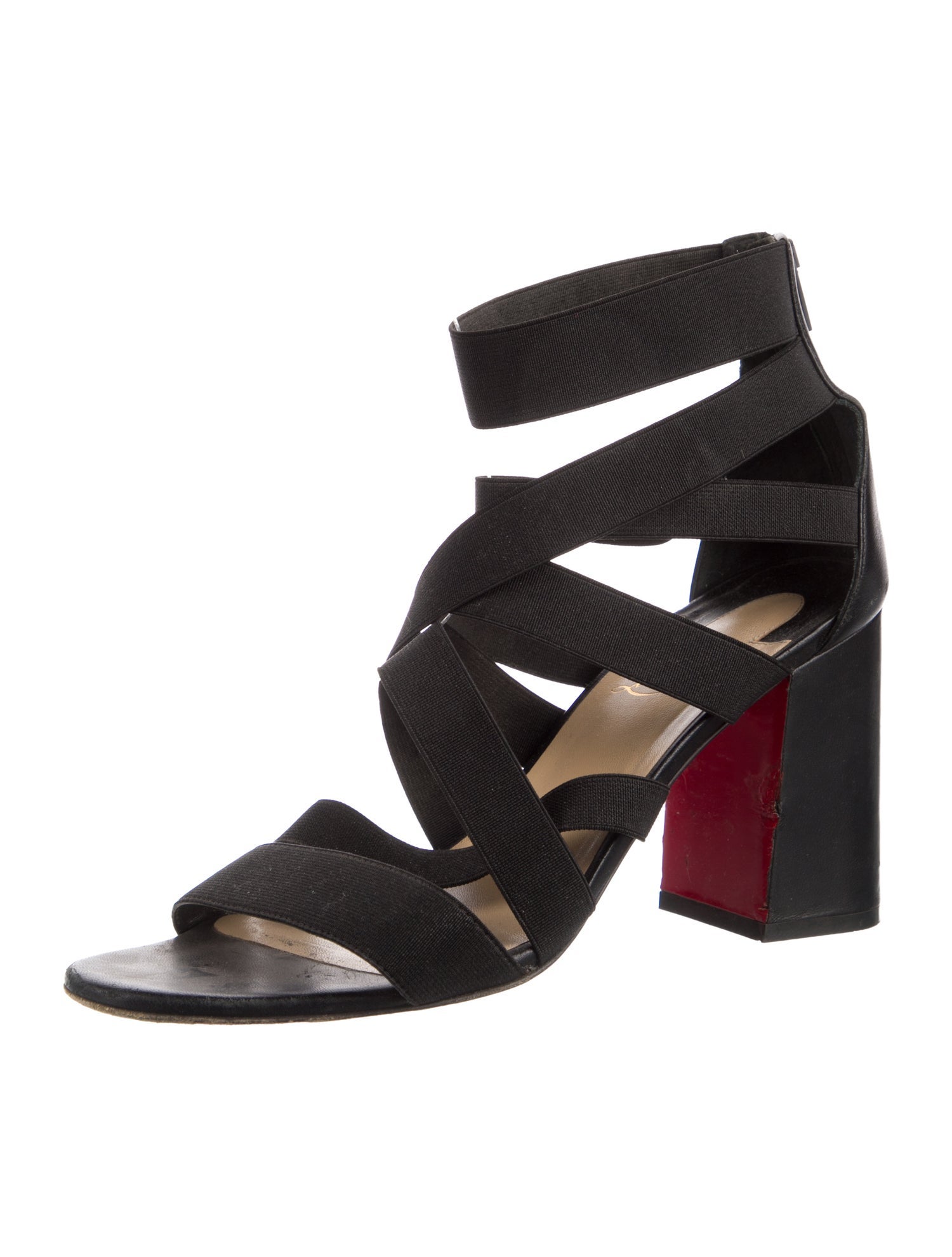 Christian Louboutin Leather Grosgrain Trim Sandals
