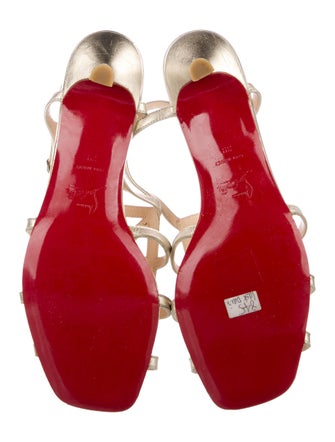 Christian Louboutin Leather Cutout Accent Slingback Sandals