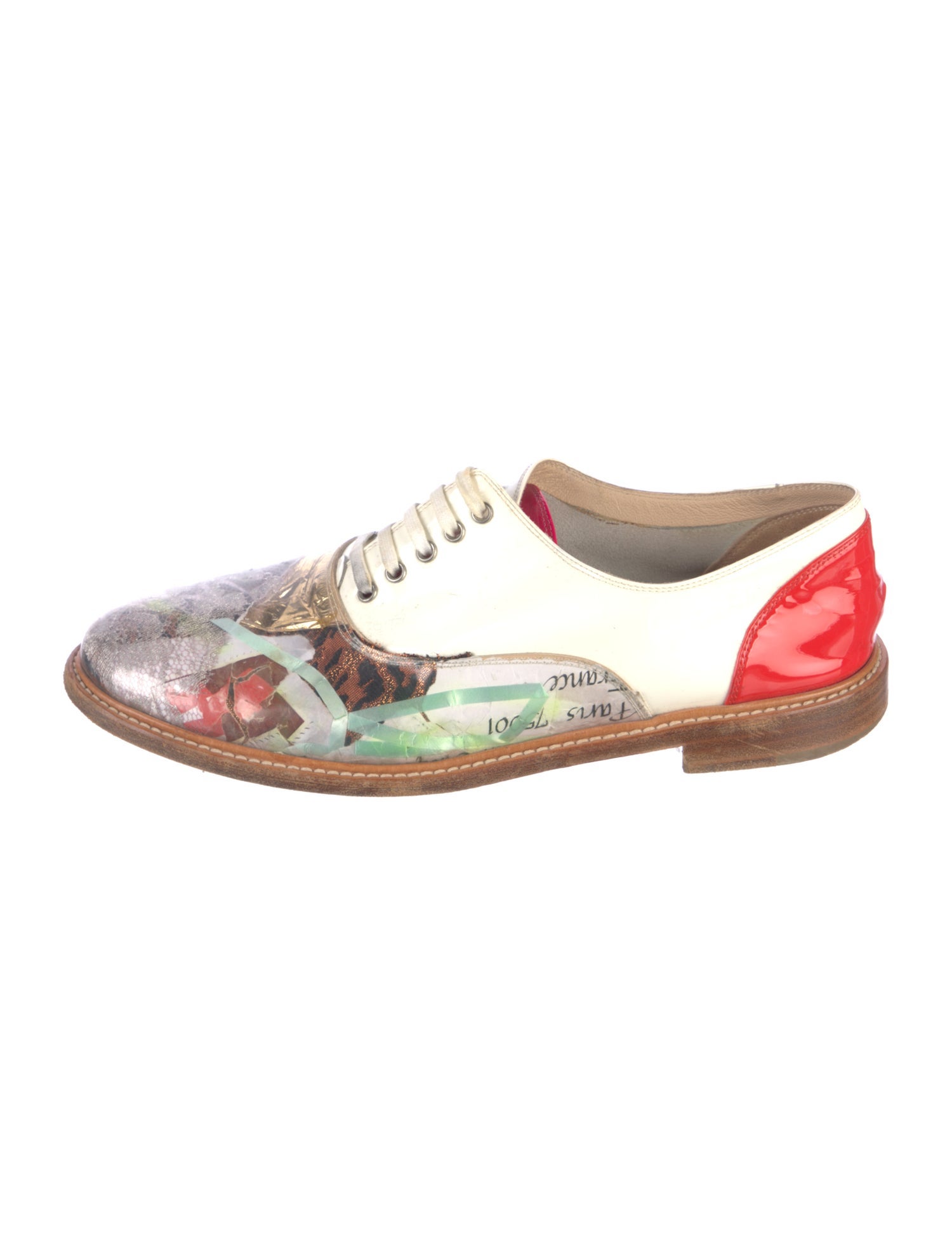 Christian Louboutin Patent Leather Printed Oxfords