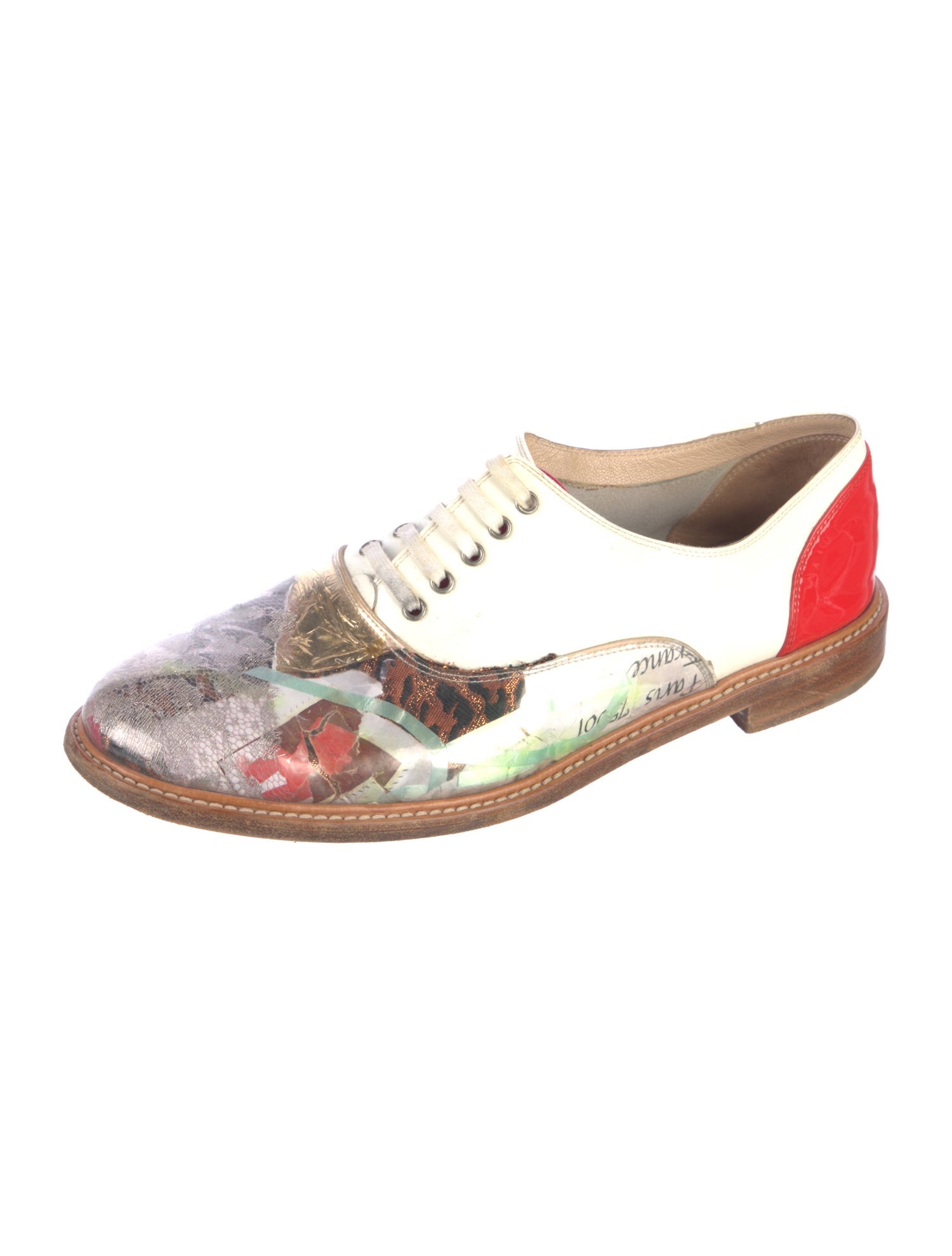 Christian Louboutin Patent Leather Printed Oxfords