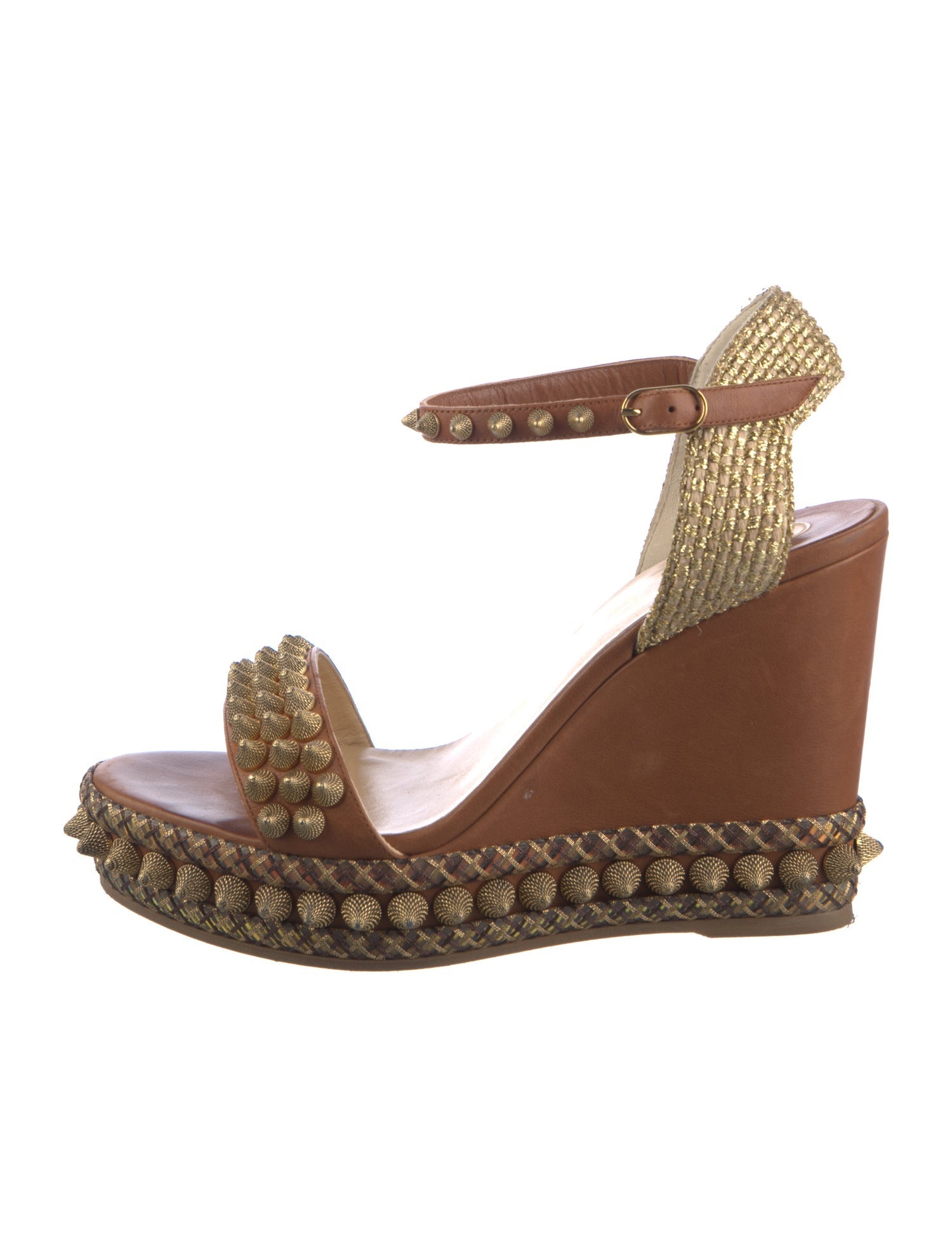 Christian Louboutin Leather Studded Accents Espadrilles