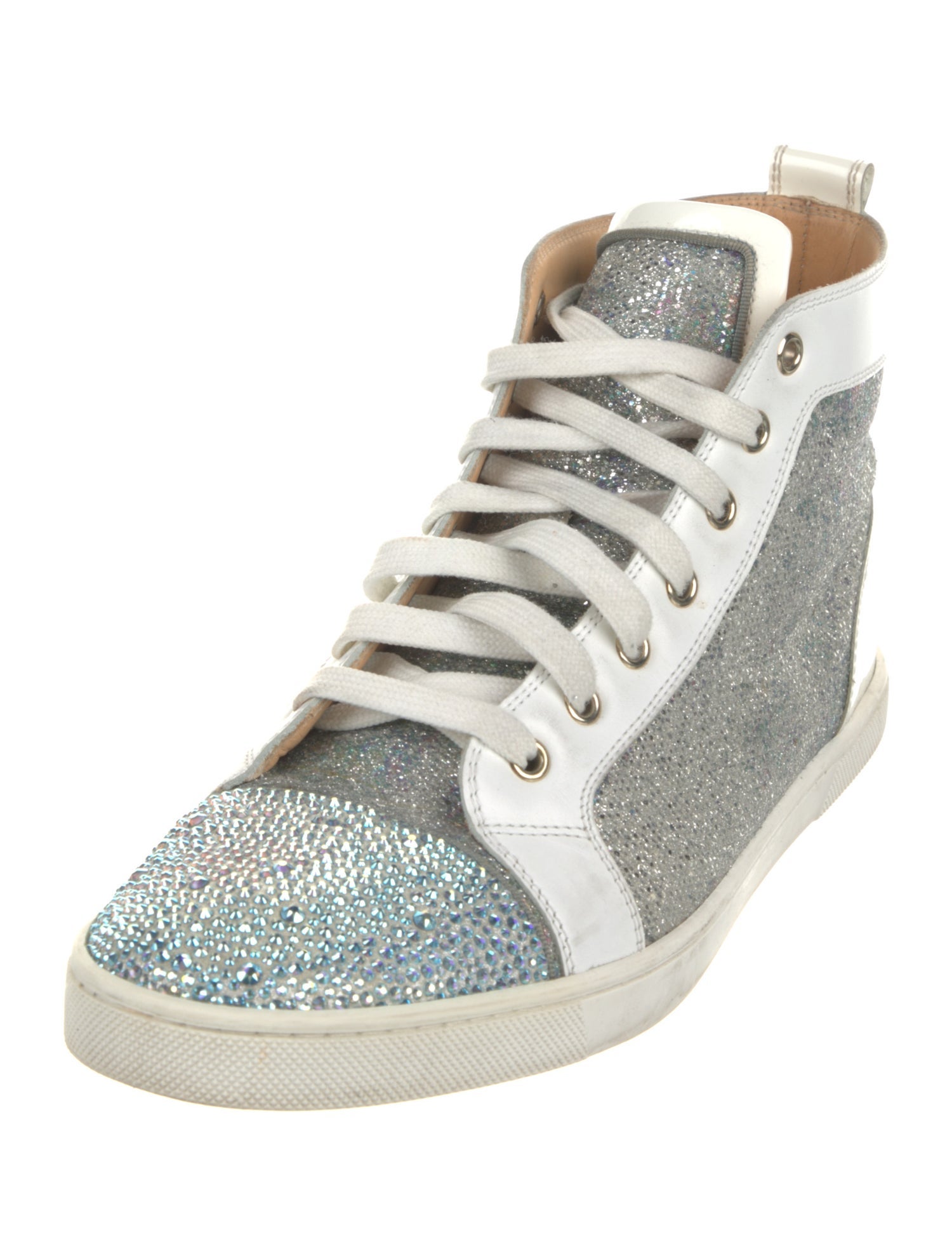 Christian Louboutin Glitter Colorblock Pattern Sneakers