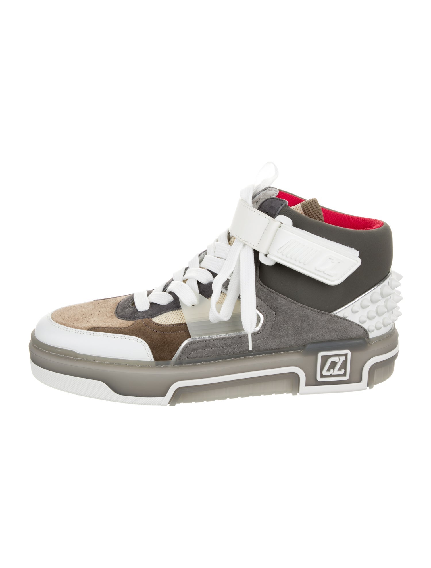 Christian Louboutin Spike Accents Leather Sneakers
