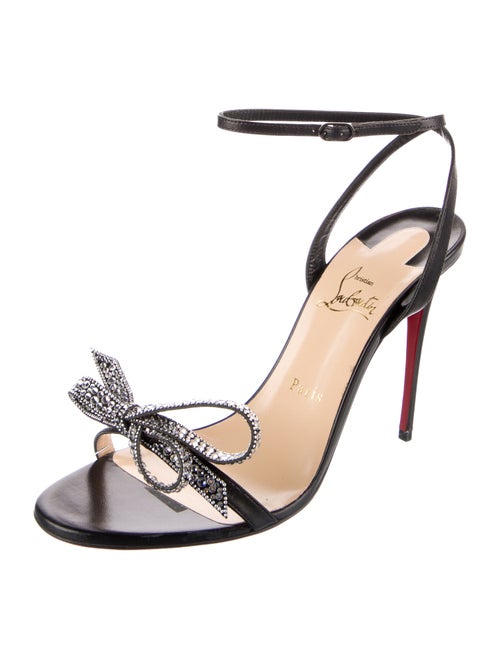Christian Louboutin Leather Bow Accents Sandals