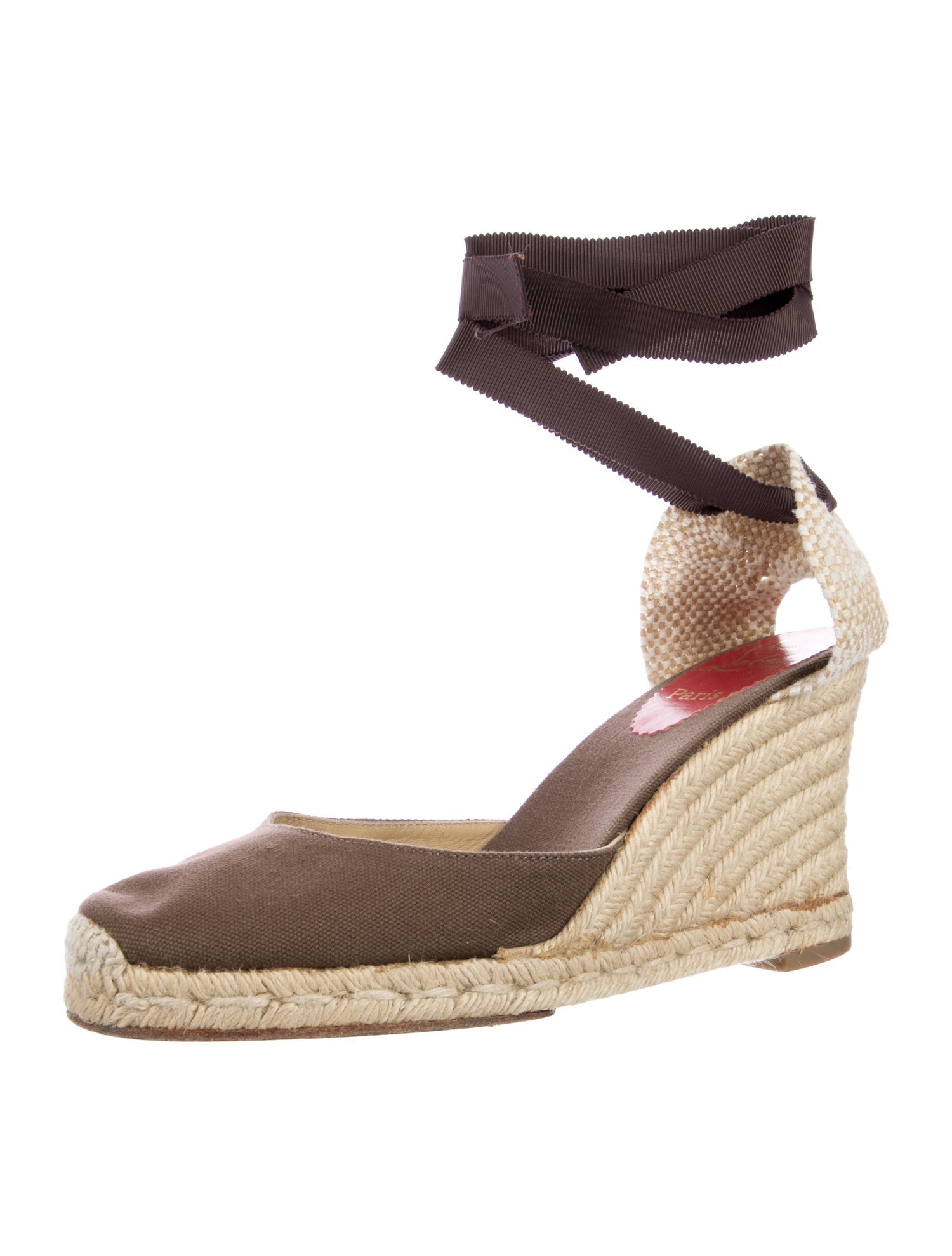 Christian Louboutin Bridgette Espadrille Canvas D'Orsay Pumps