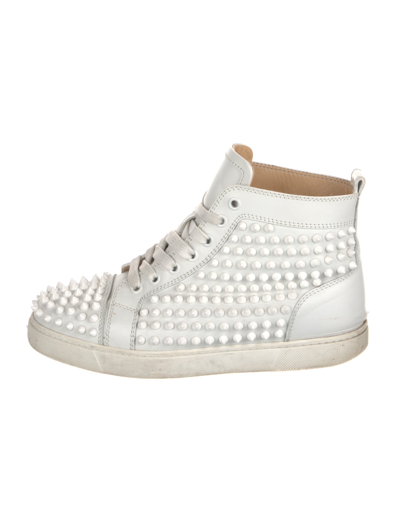Christian Louboutin Leather Studded Accents Sneakers