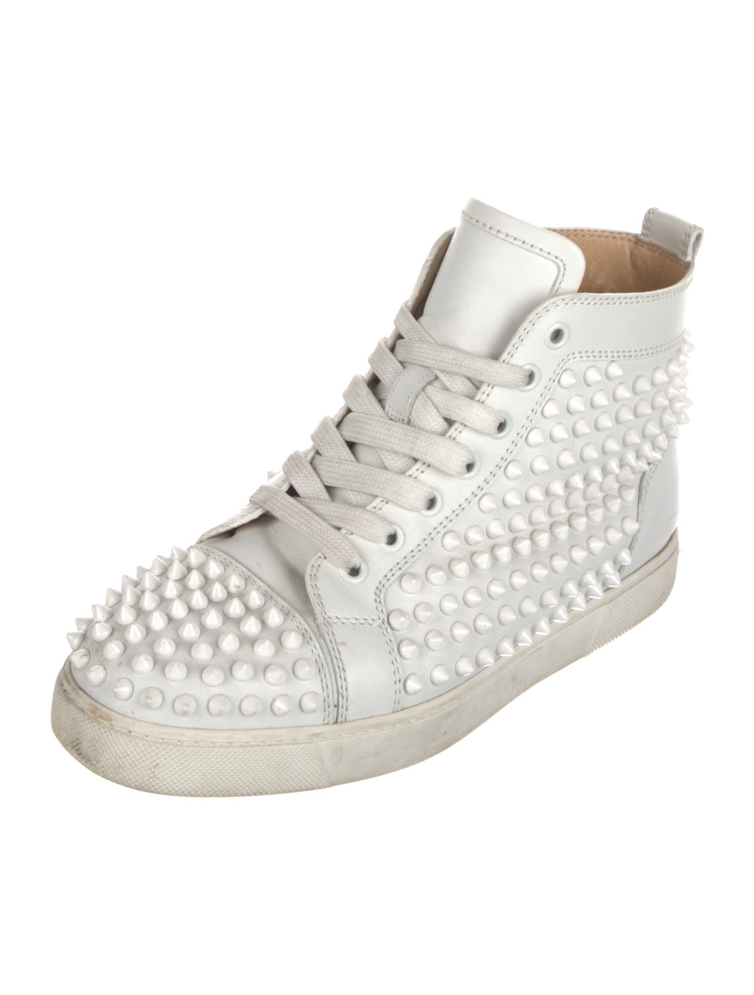 Christian Louboutin Leather Studded Accents Sneakers