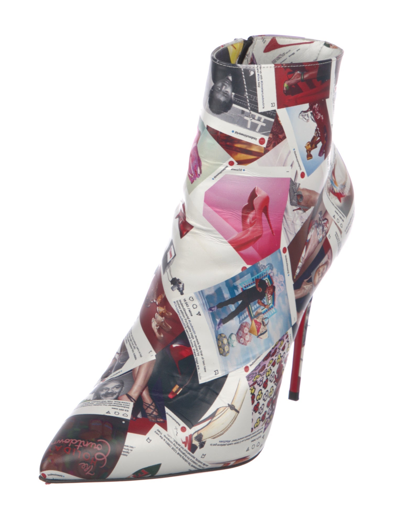 Christian Louboutin Patent Leather Printed Lace-Up Boots