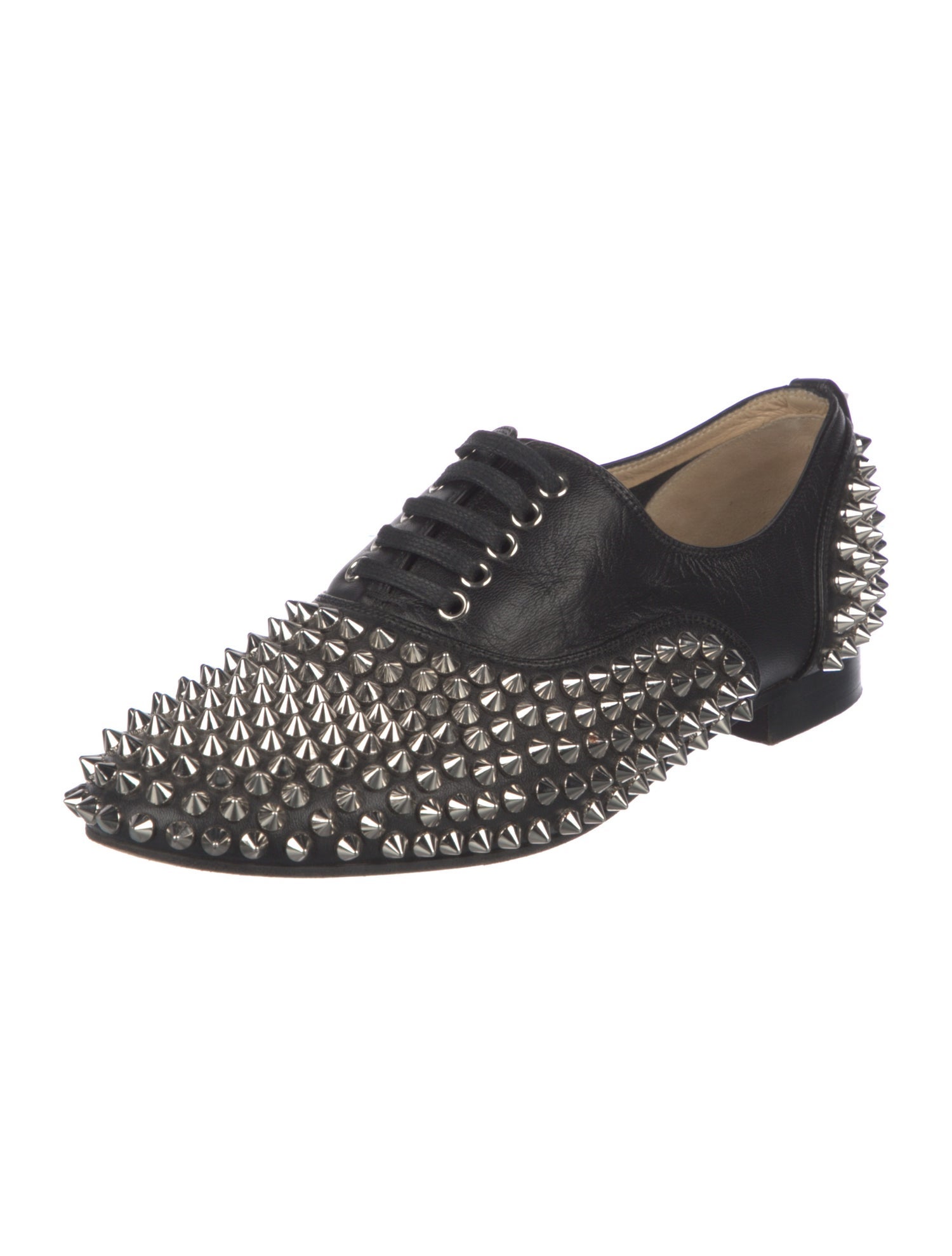 Christian Louboutin Spike Accents Leather Oxfords