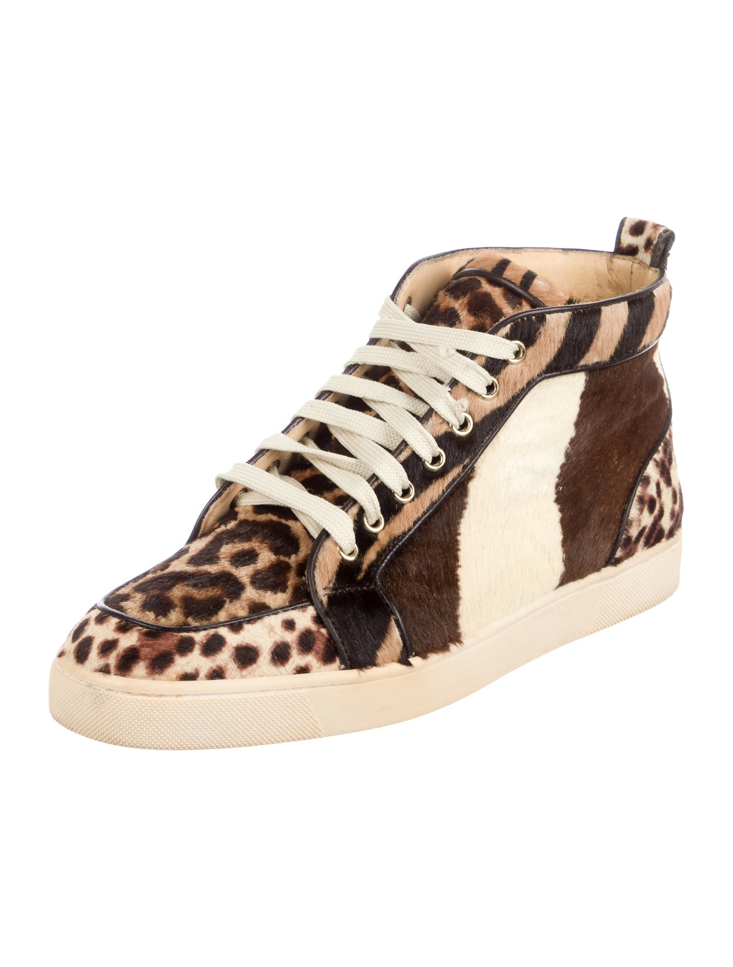 Christian Louboutin Ponyhair Animal Print Sneakers