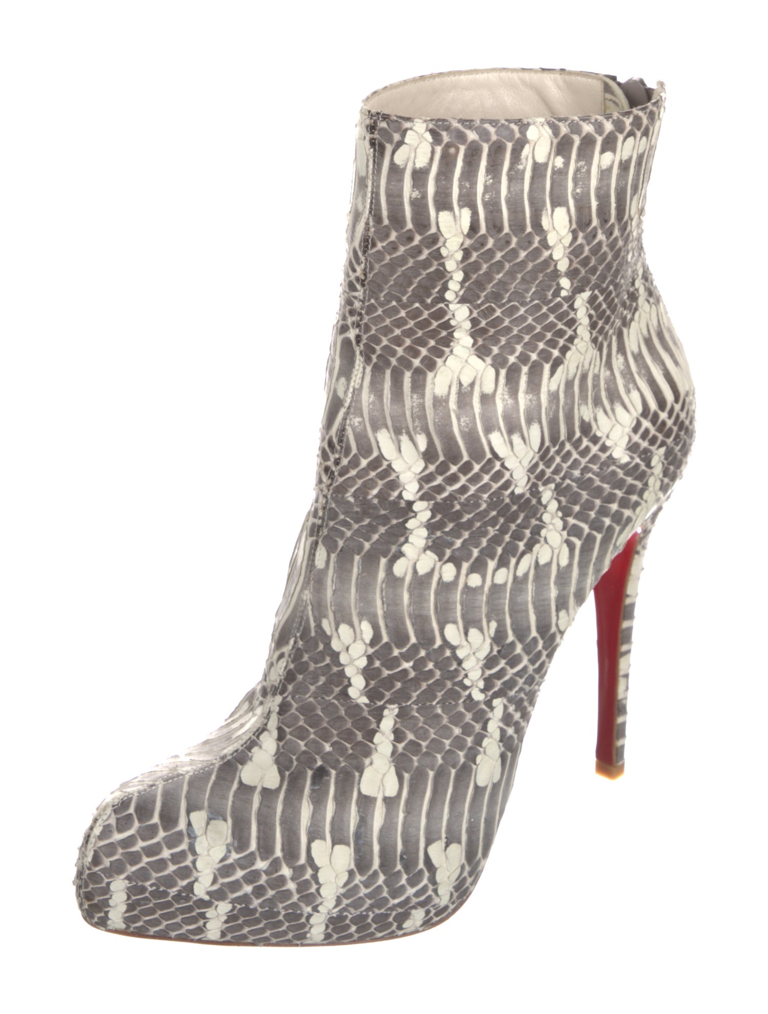 Christian Louboutin Snakeskin Animal Print Sock Boots