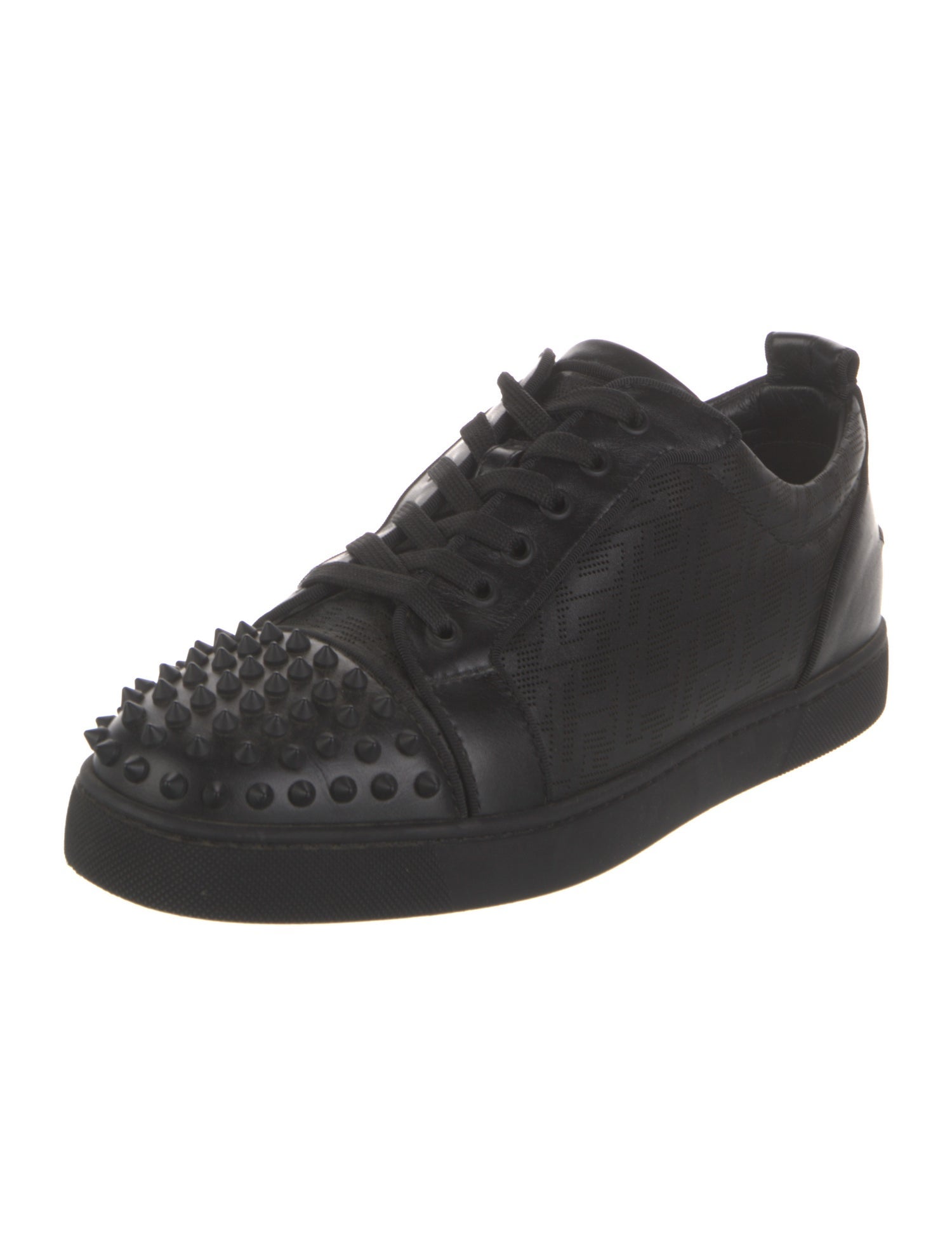 Christian Louboutin Leather Studded Accents Sneakers