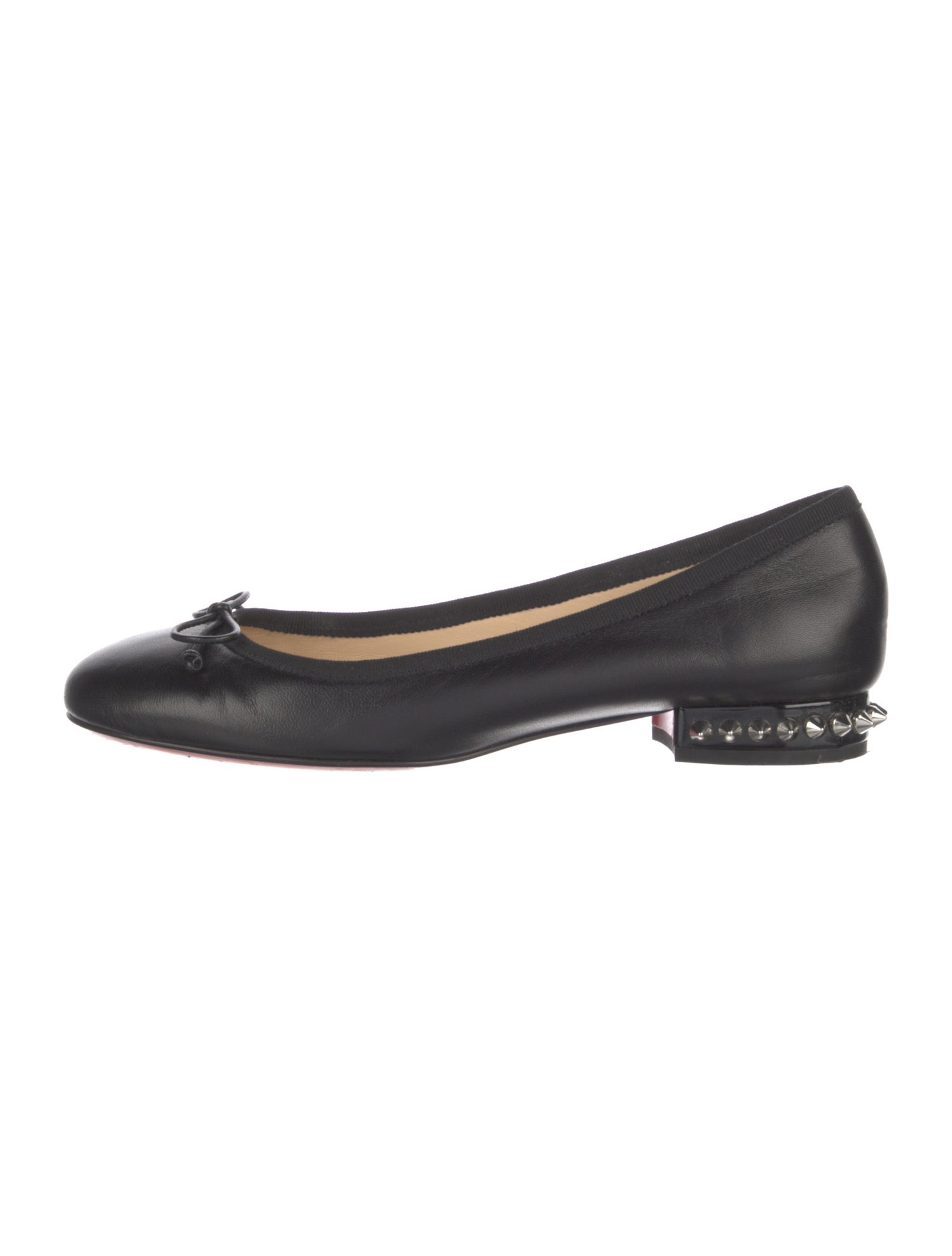 Christian Louboutin Spike Accents Leather Ballet Flats