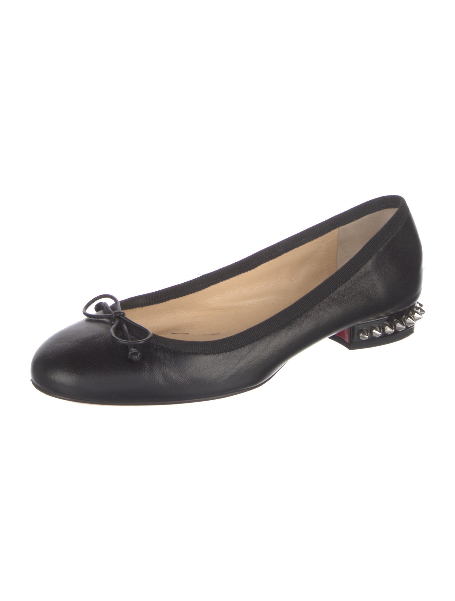 Christian Louboutin Spike Accents Leather Ballet Flats