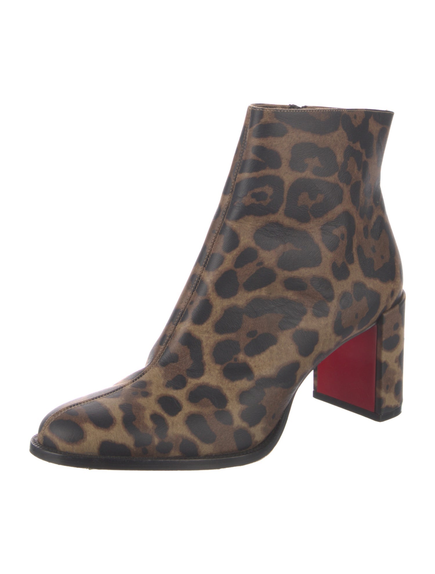 Christian Louboutin Leather Animal Print Boots