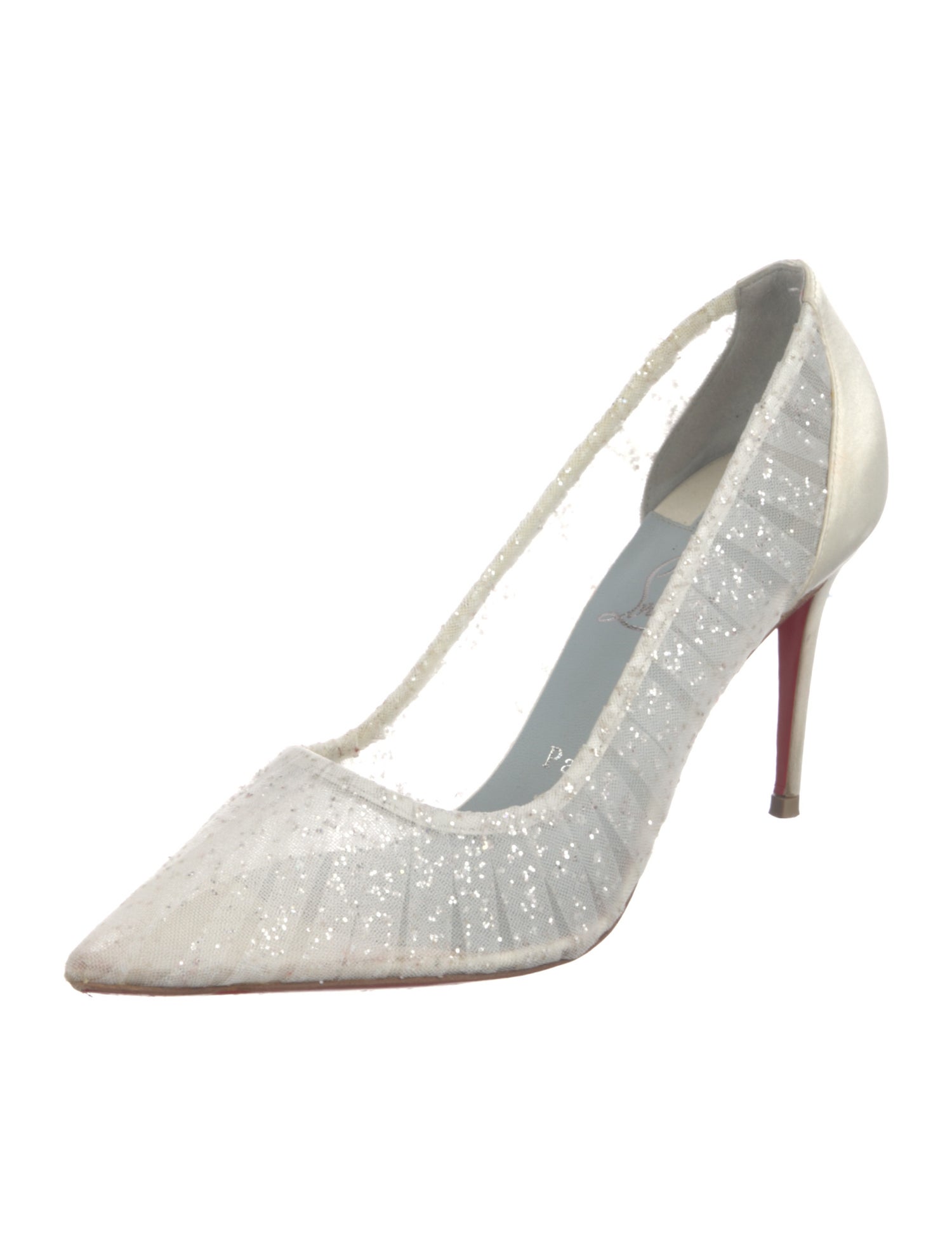 Christian Louboutin Mesh Glitter Accents Pumps