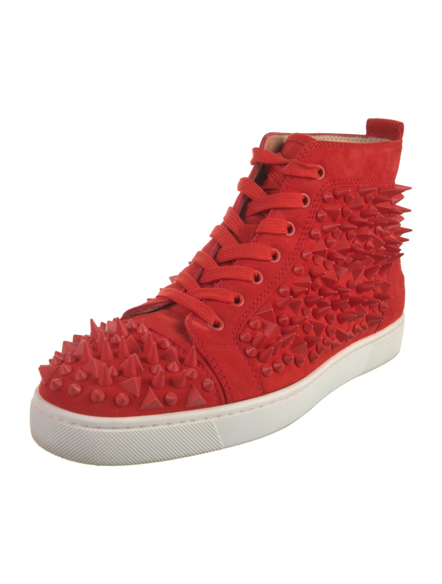 Christian Louboutin Spike Accents Suede Sneakers