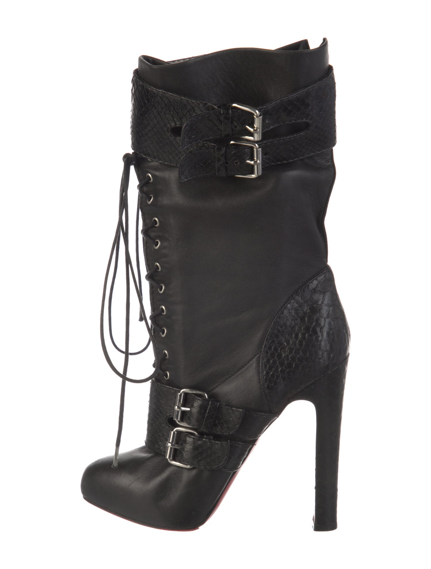 Christian Louboutin Leather Lace-Up Boots