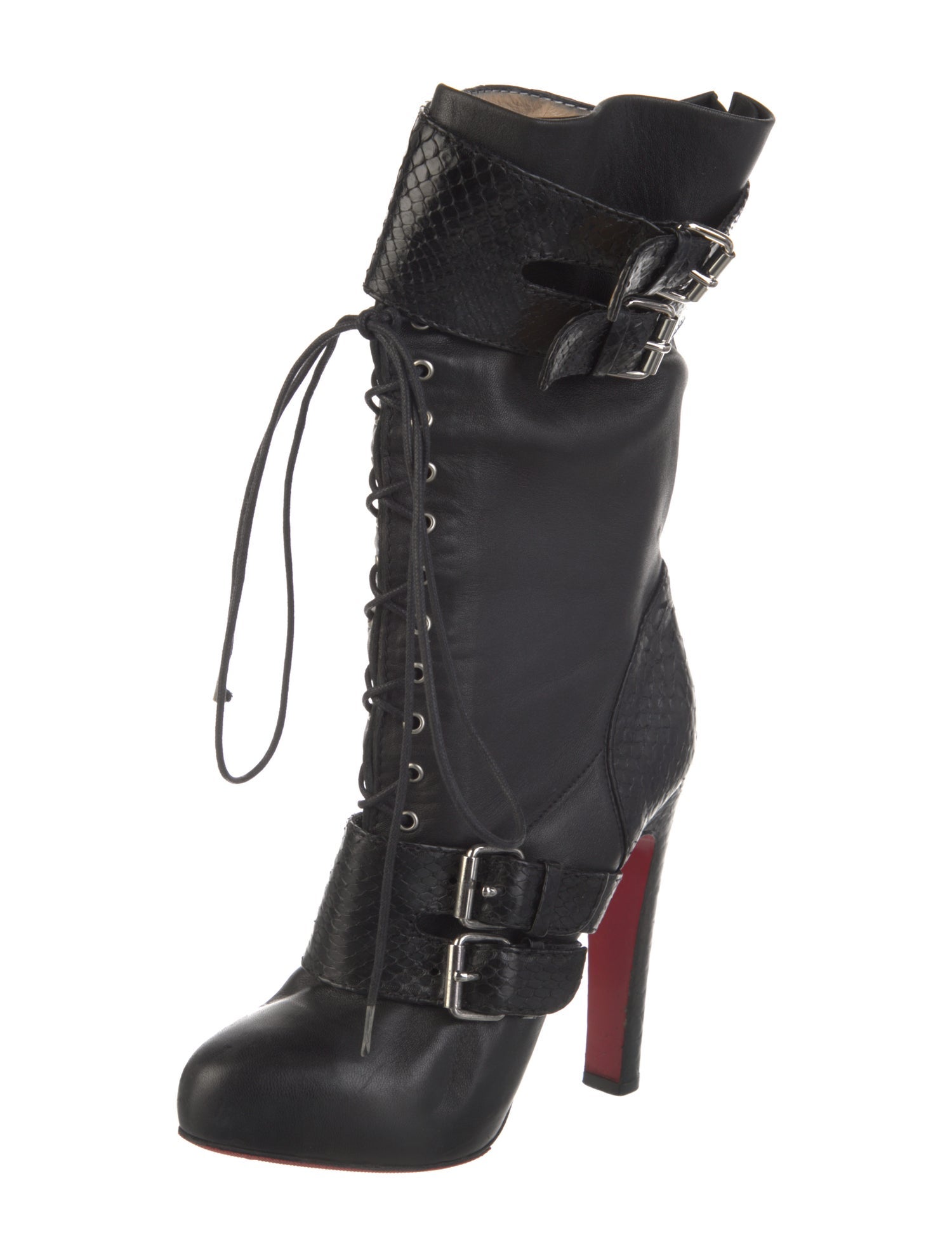 Christian Louboutin Leather Lace-Up Boots