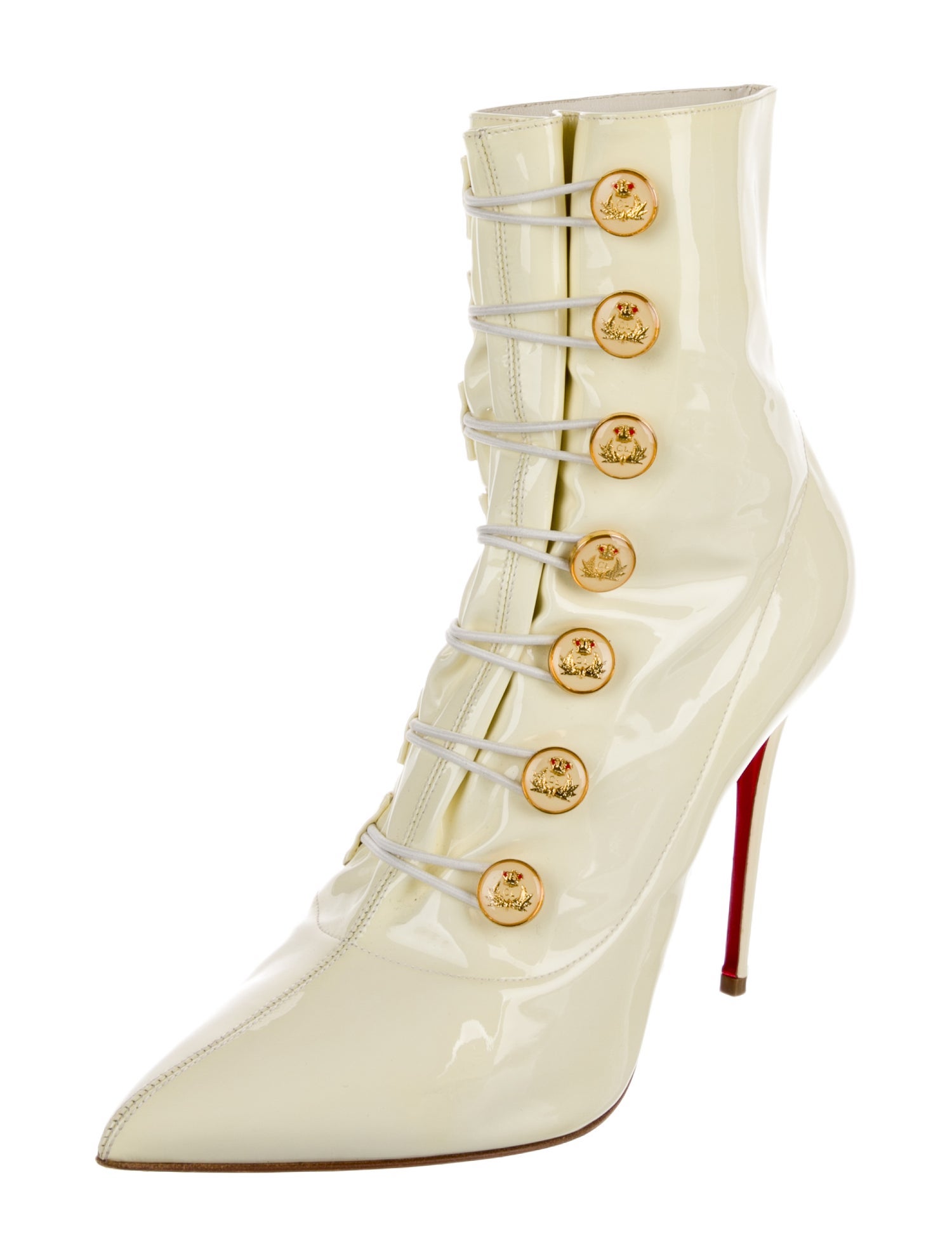 Christian Louboutin Patent Leather Lace-Up Boots