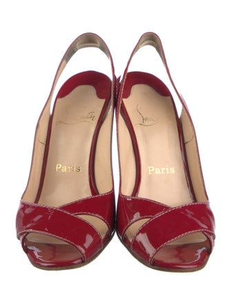 Christian Louboutin Patent Leather Slingback Sandals