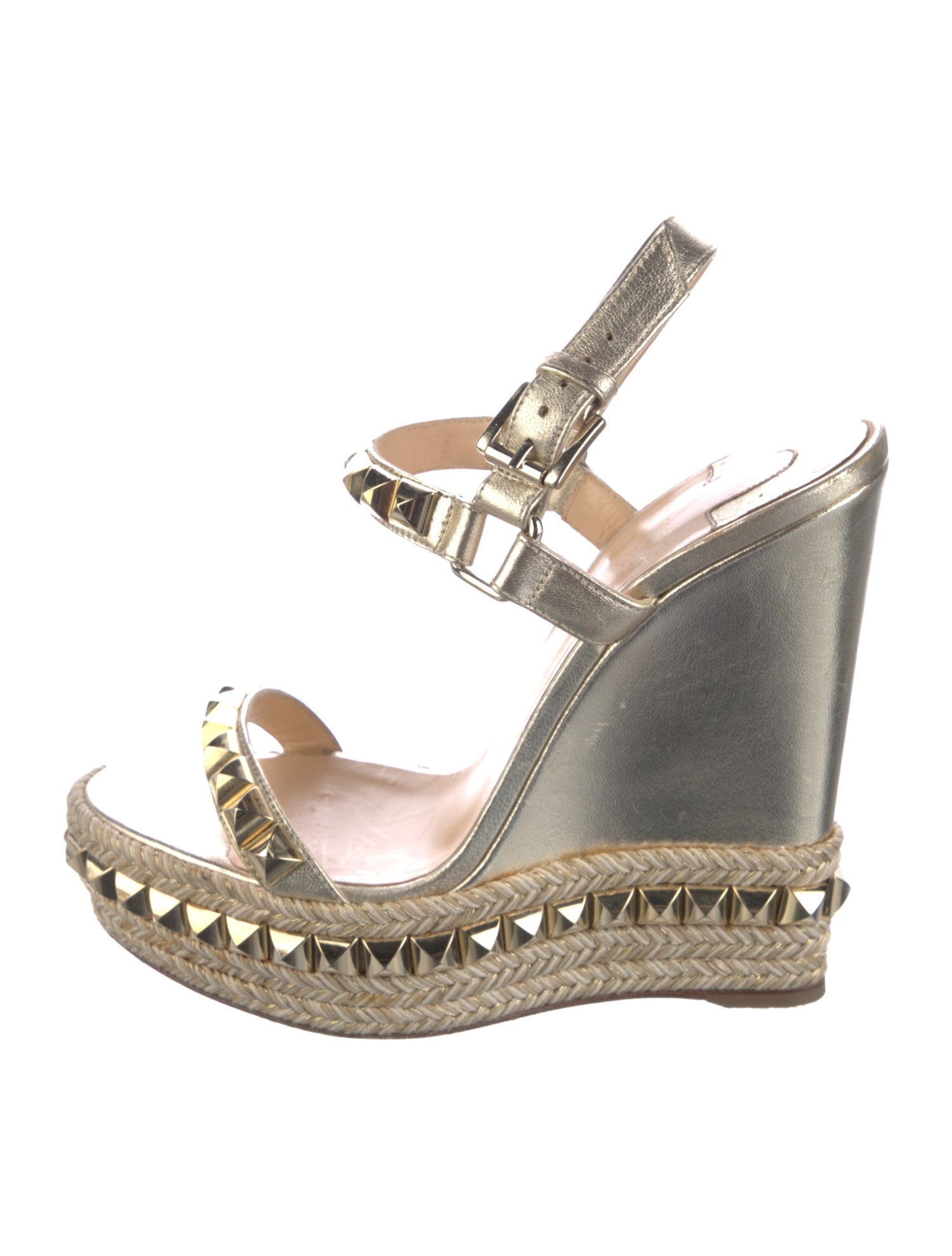 Christian Louboutin Leather Studded Accents Espadrilles