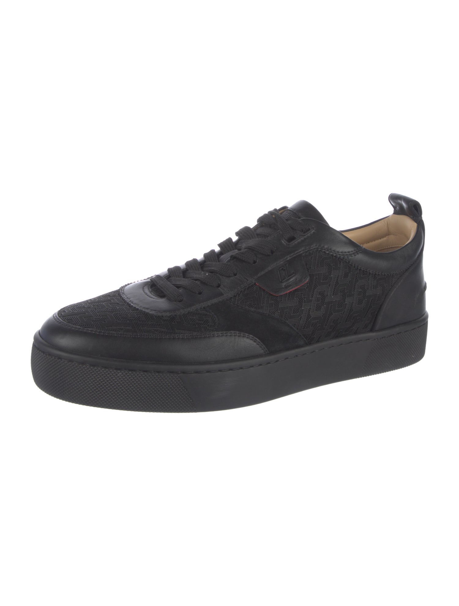 Christian Louboutin Leather Leather Trim Embellishment Sneakers