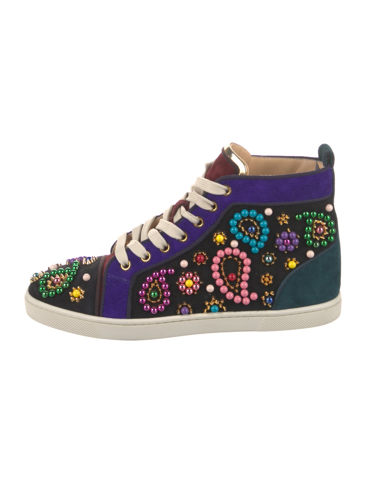 Christian Louboutin Spike Accents Suede Sneakers