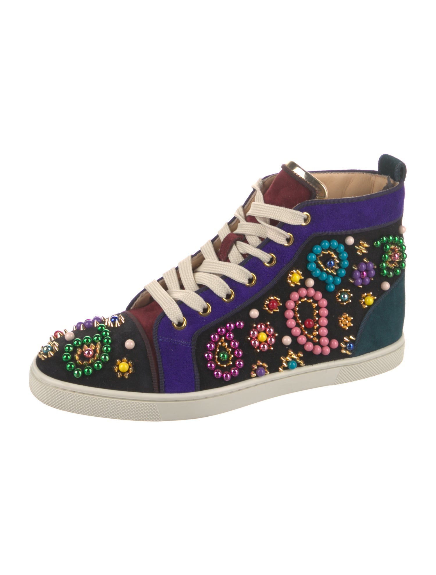 Christian Louboutin Spike Accents Suede Sneakers