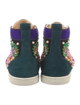 Christian Louboutin Spike Accents Suede Sneakers