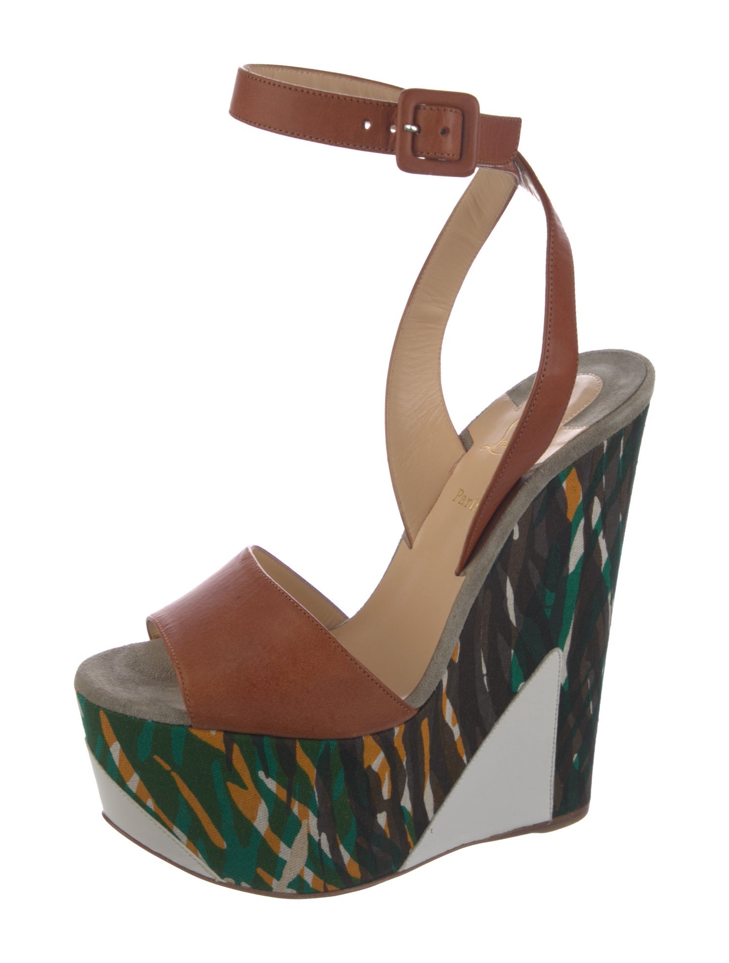 Christian Louboutin Leather Printed Sandals