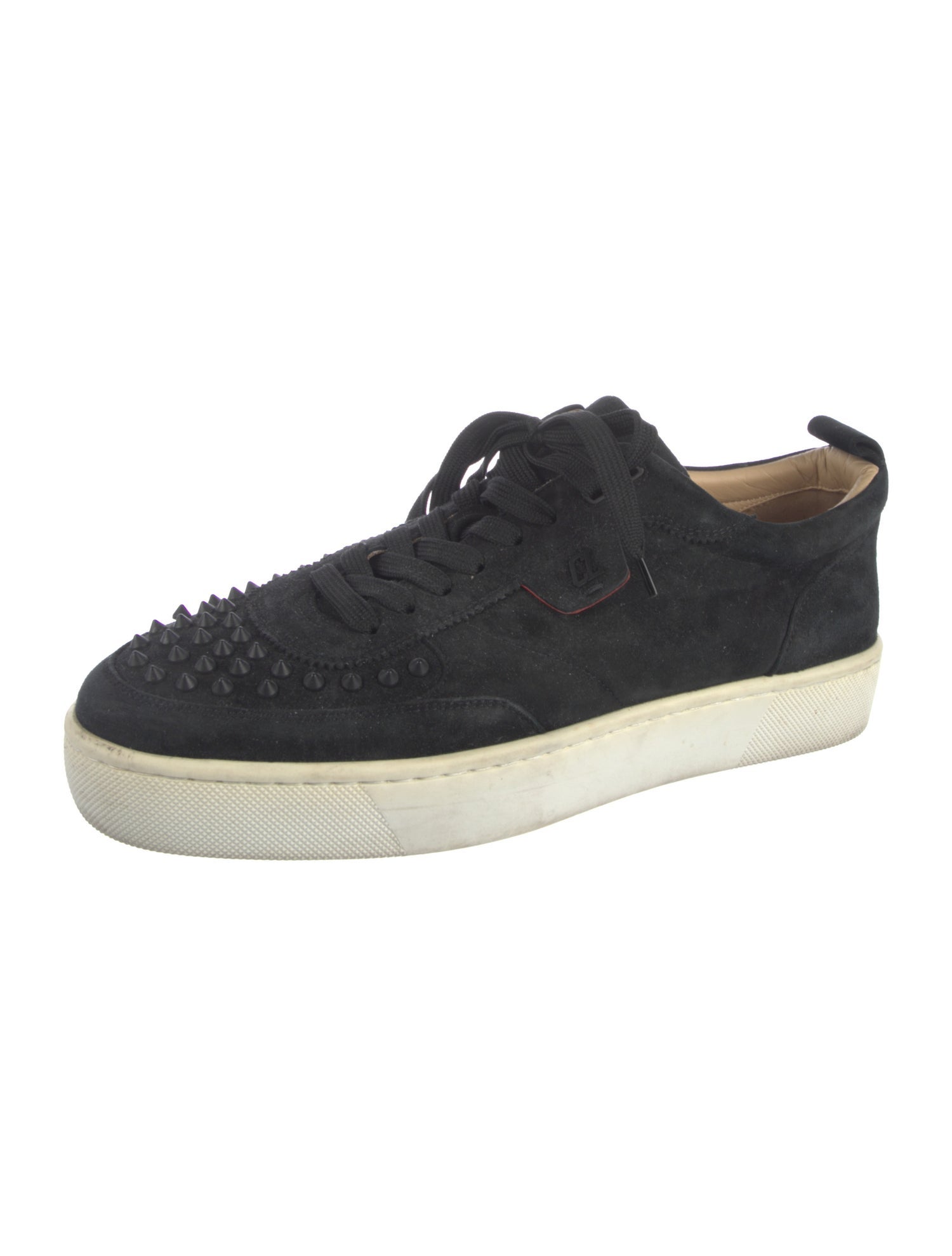 Christian Louboutin Spike Accents Suede Sneakers